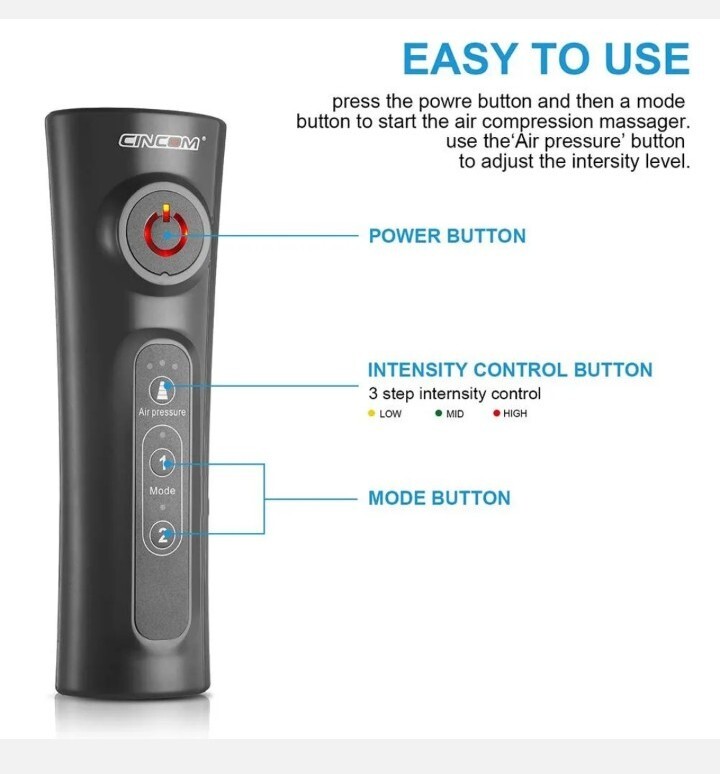 CINCOM Leg Massager for Circulation Air Compression with 2 Modes CM-010A