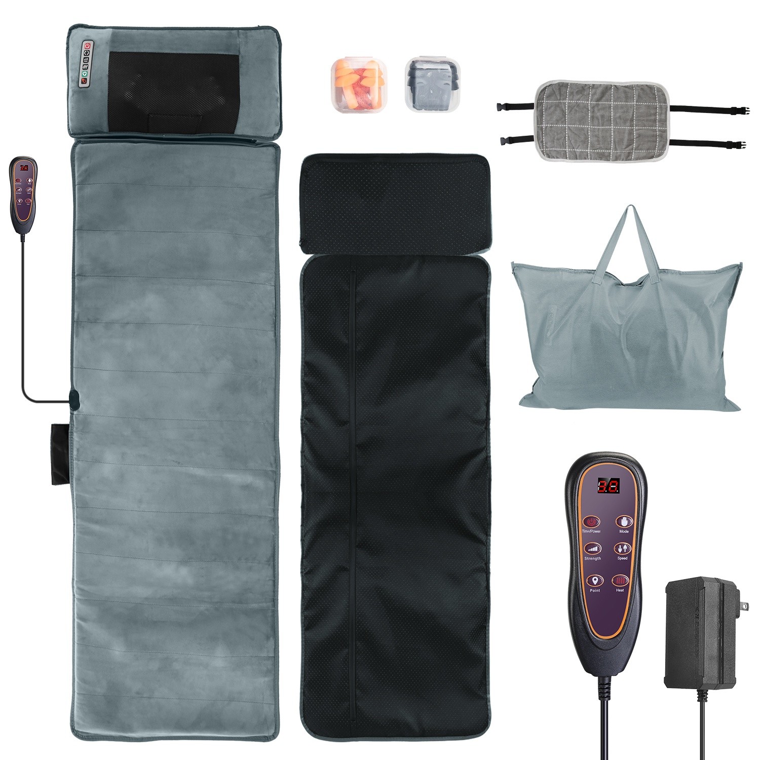 Full Body Electric Massage Mat Bed Home Chair Pad Shiatsu Heated Neck Massager