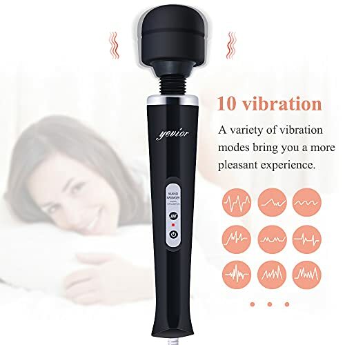 Wired Powerful Handheld Wand Massager With 10 Pulse Settings Personal Total Body