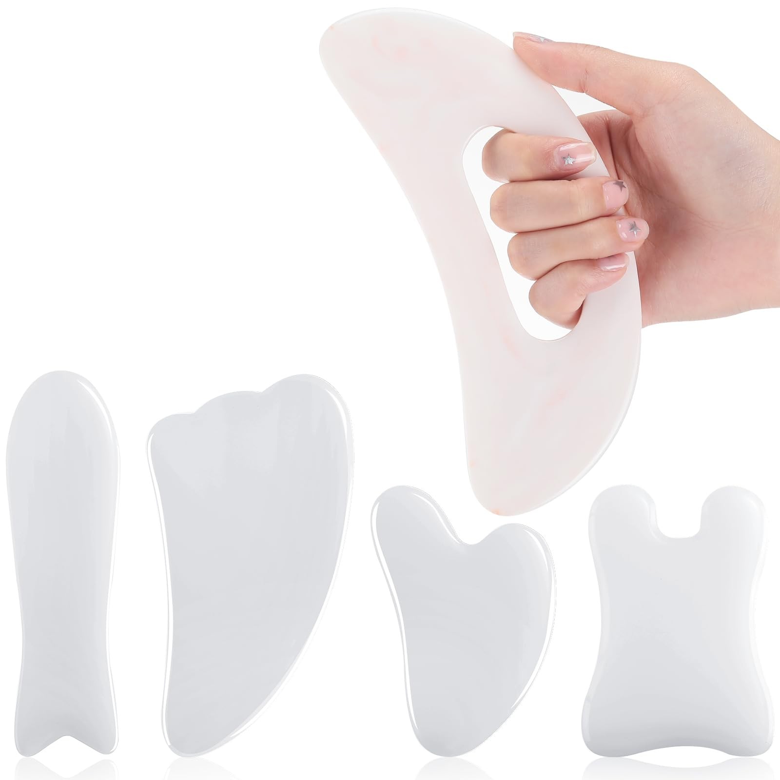 5 Pcs Gua Sha Facial Tools Set for Face Back Neck Leg Body Scraping