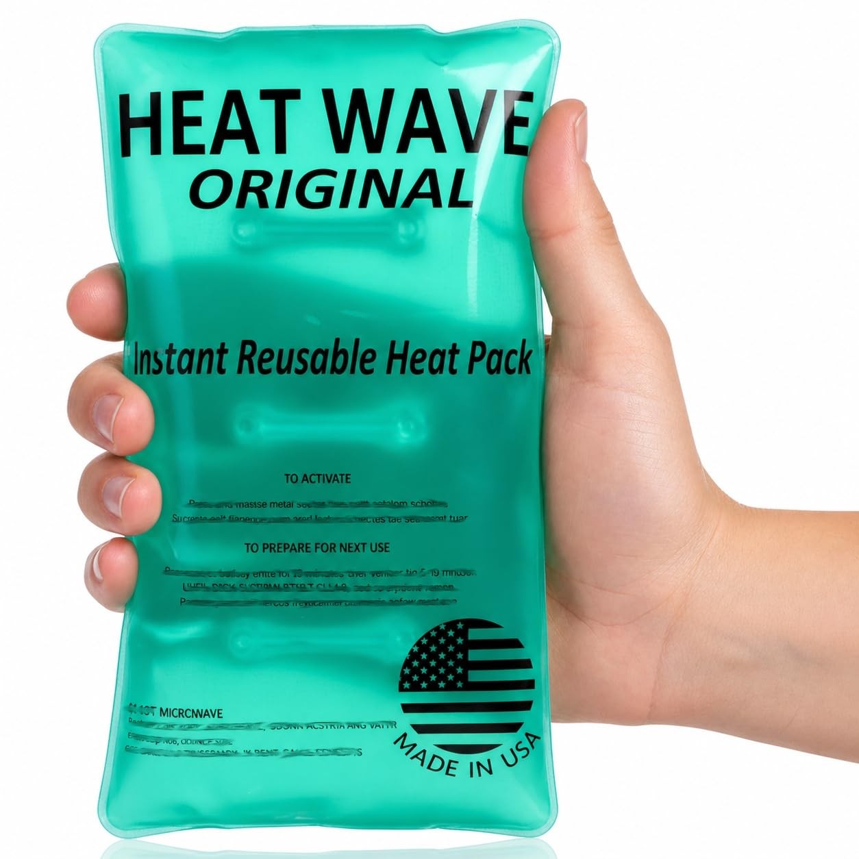 Instant Heat Packs Medium (5×9”)- Reusable Green 1-Pack Fast and HOT – Made i…