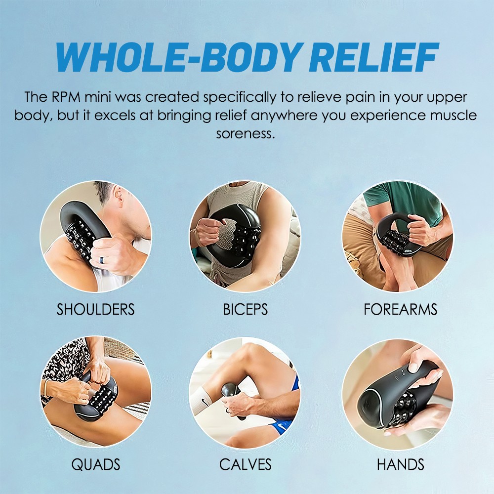 Electric Handheld Rolling Percussive Massager USB Body Deep Tissue Muscle Roller