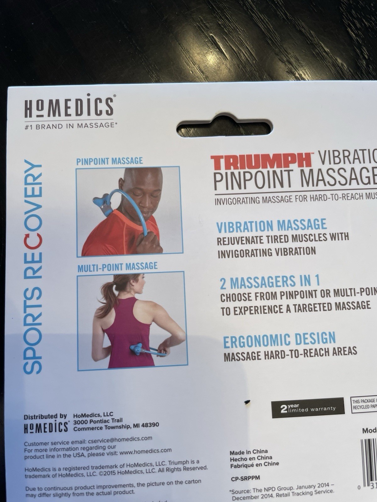 HoMedics – Triumph Vibration Pinpoint Massager – Blue/Grey