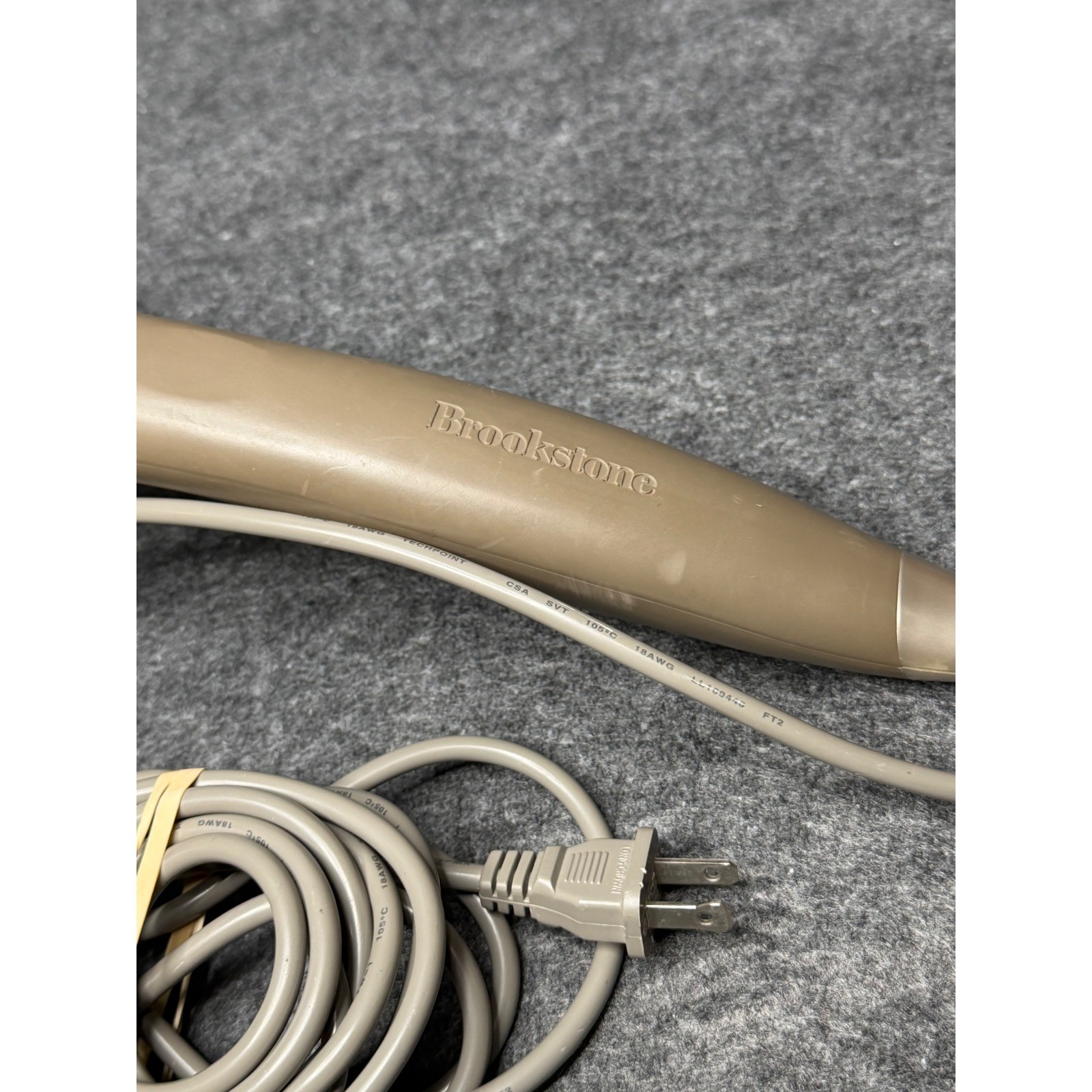 Brookstone Percussion Massager Handheld Dual Node Variable Speed Tan 235333
