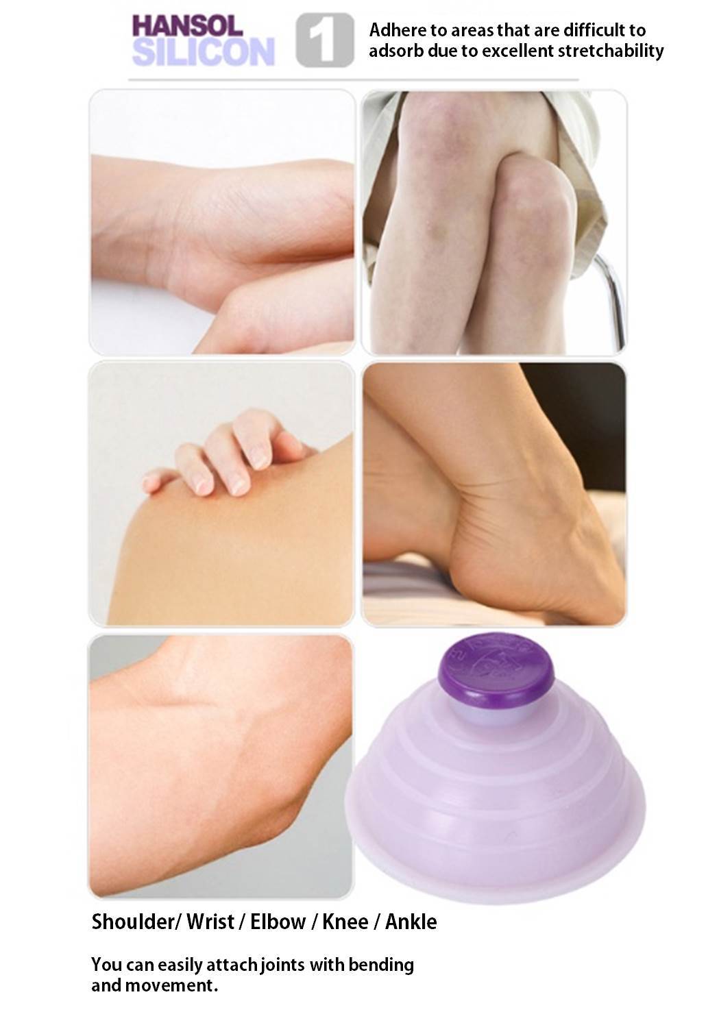 [Hansol] Silicon Bu-Hang Massage 10pcs Cupping Set Korea Vacuum Therapy
