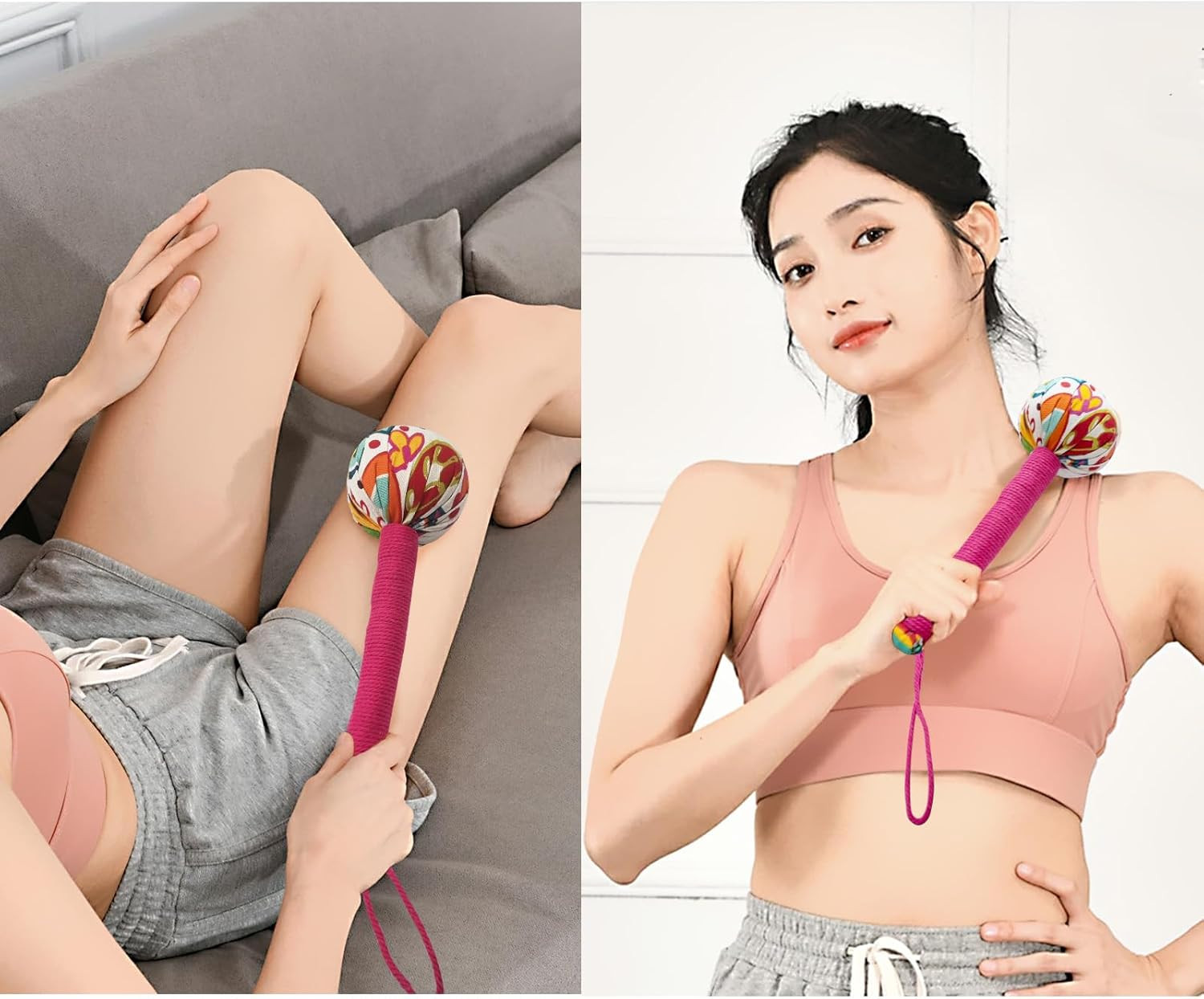 2PCS Long Size Manual Lymphatic Drainage Massage Hammer for Body, Back Massage H