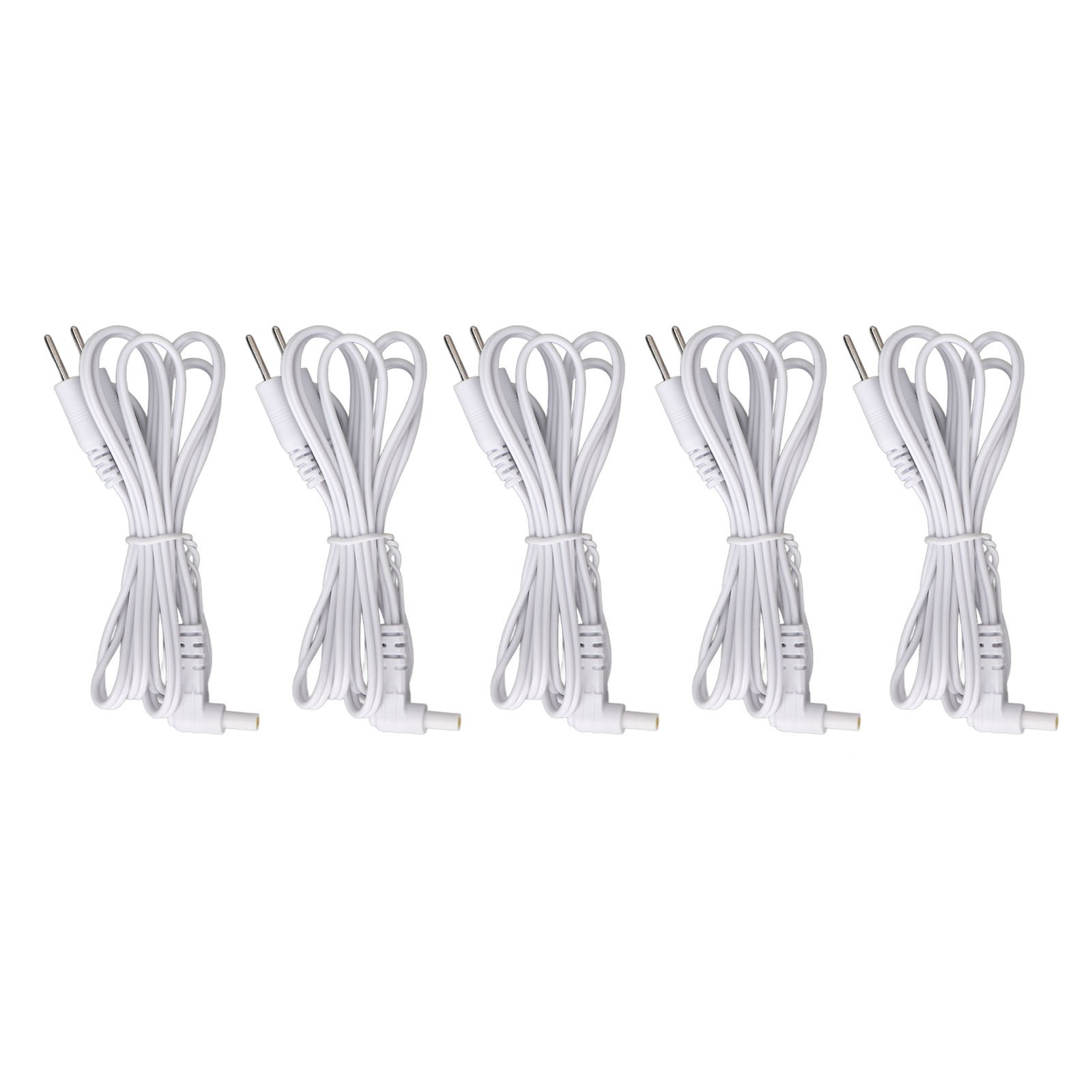 White 5pcs Replacement Electrode Wires 2.35mm 2 Pin Connector Electrodes WT