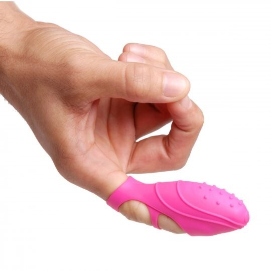 2 Silicone Finger Massagers Vibrating Pink Wireless Cordless Personal Compact Se
