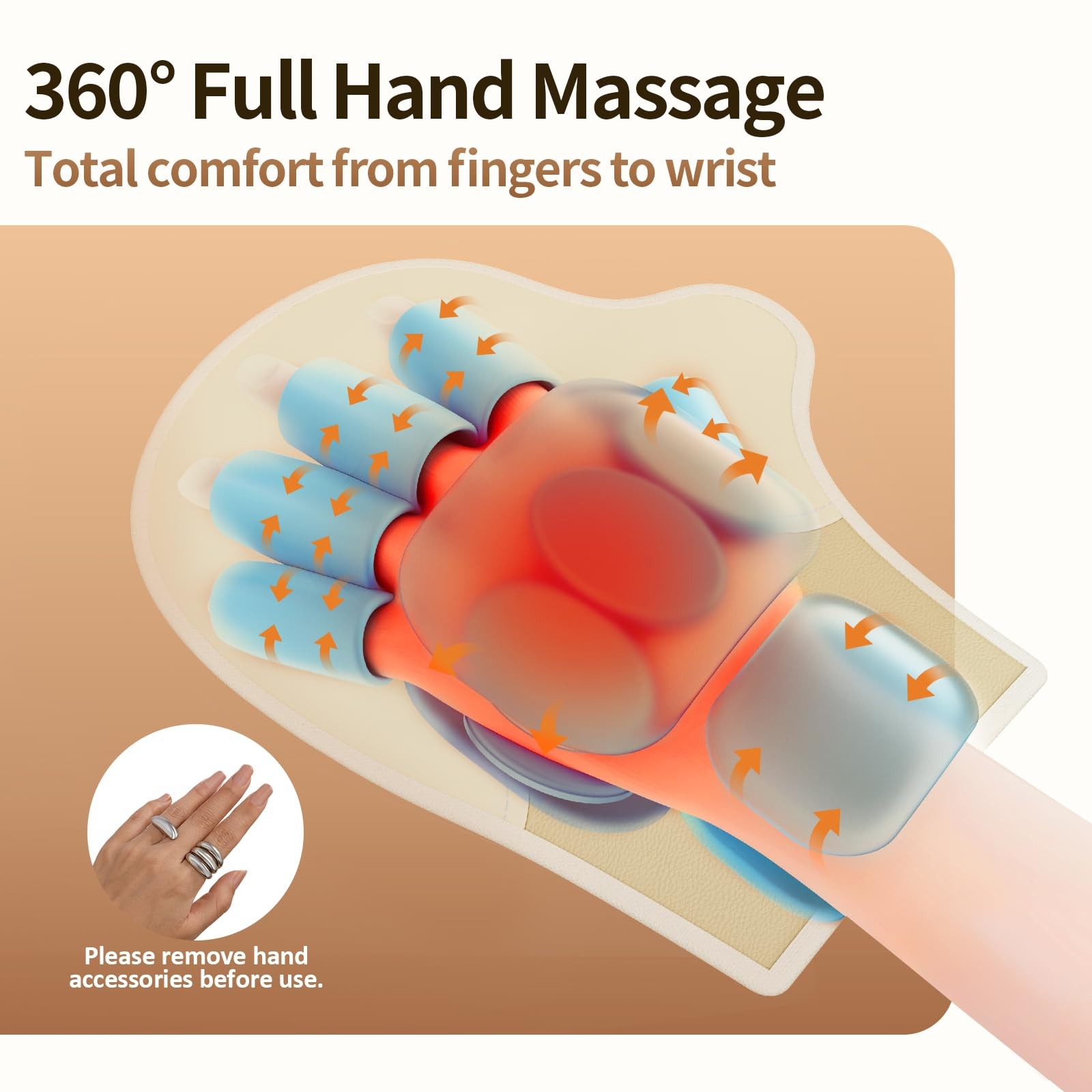 Heated Hand Massager with Compression – Cordless Pain Relief for Arthritis