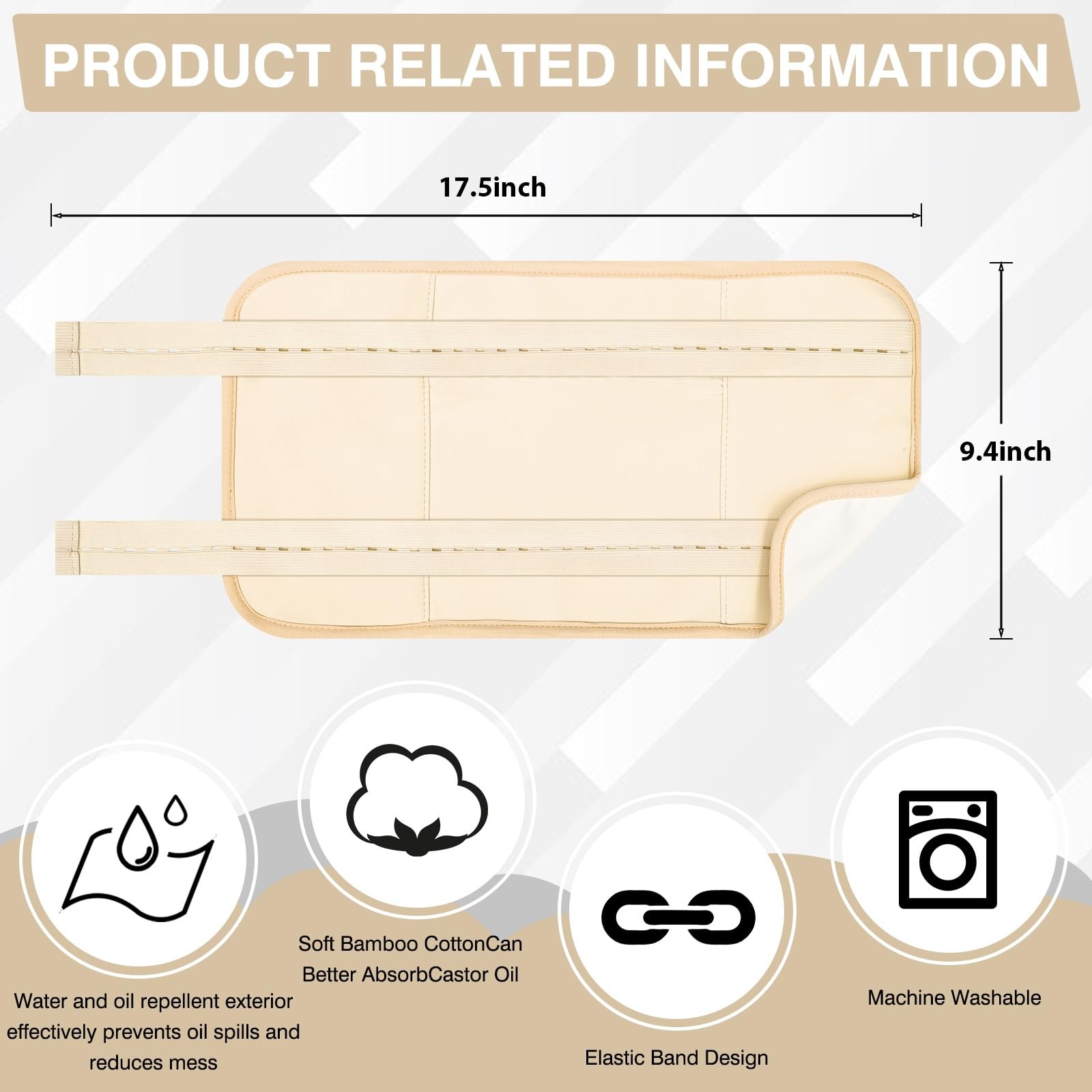 Castor Oil Pack, Adjustable Reusable Castor Oil Pack Wrap for Liver Detox, Casto