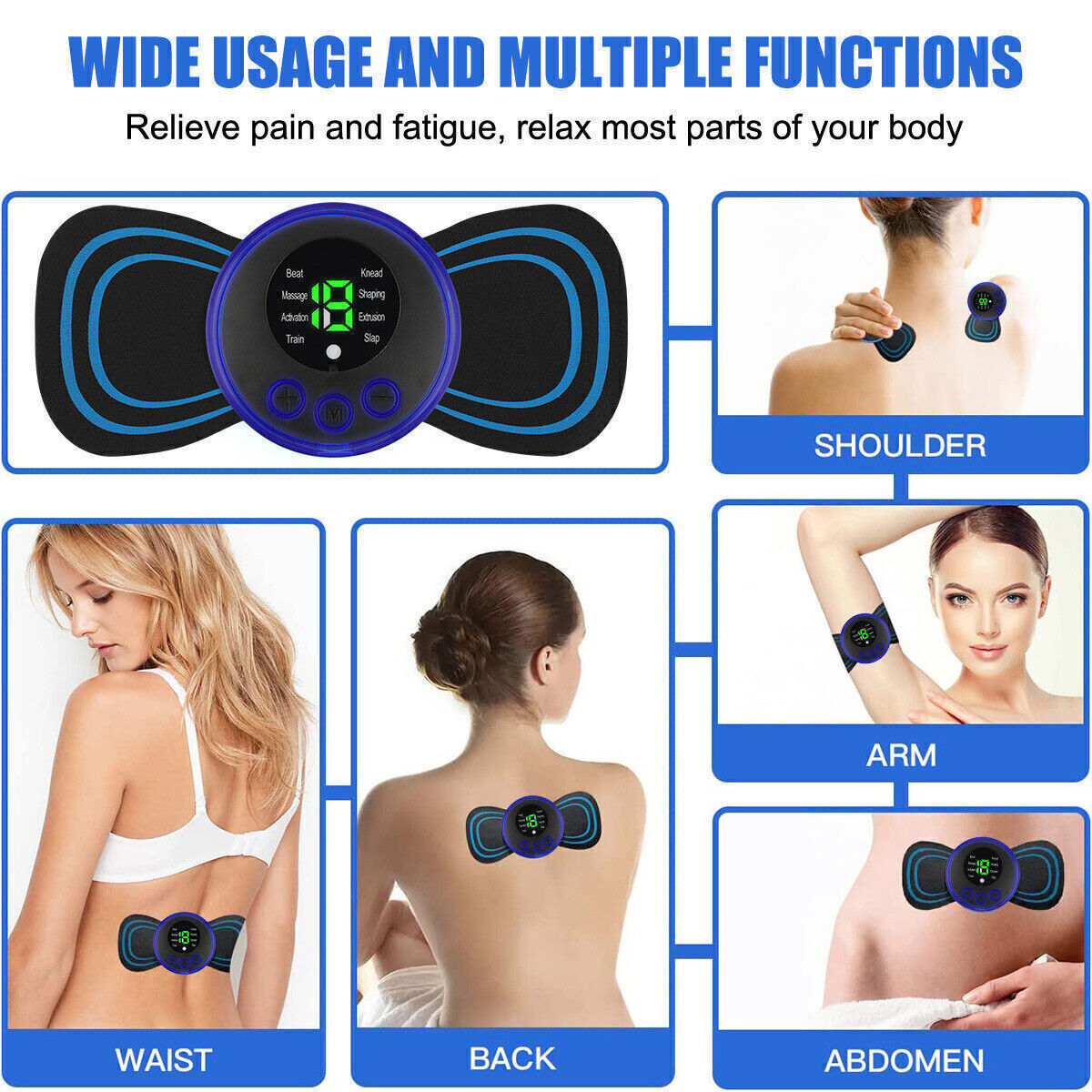 Portable Foot & Neck Massager Electric Deep Kneading Muscle Pain Relax Machine