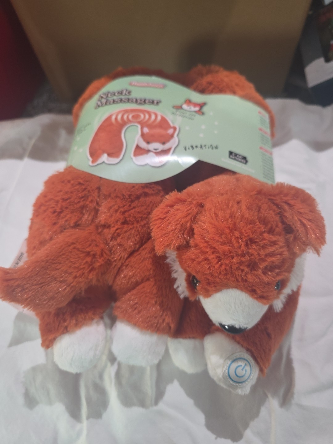 HealthTouch Polyester Fibers Neck Massager Dark Orange Fox Requires 2 AA Batter