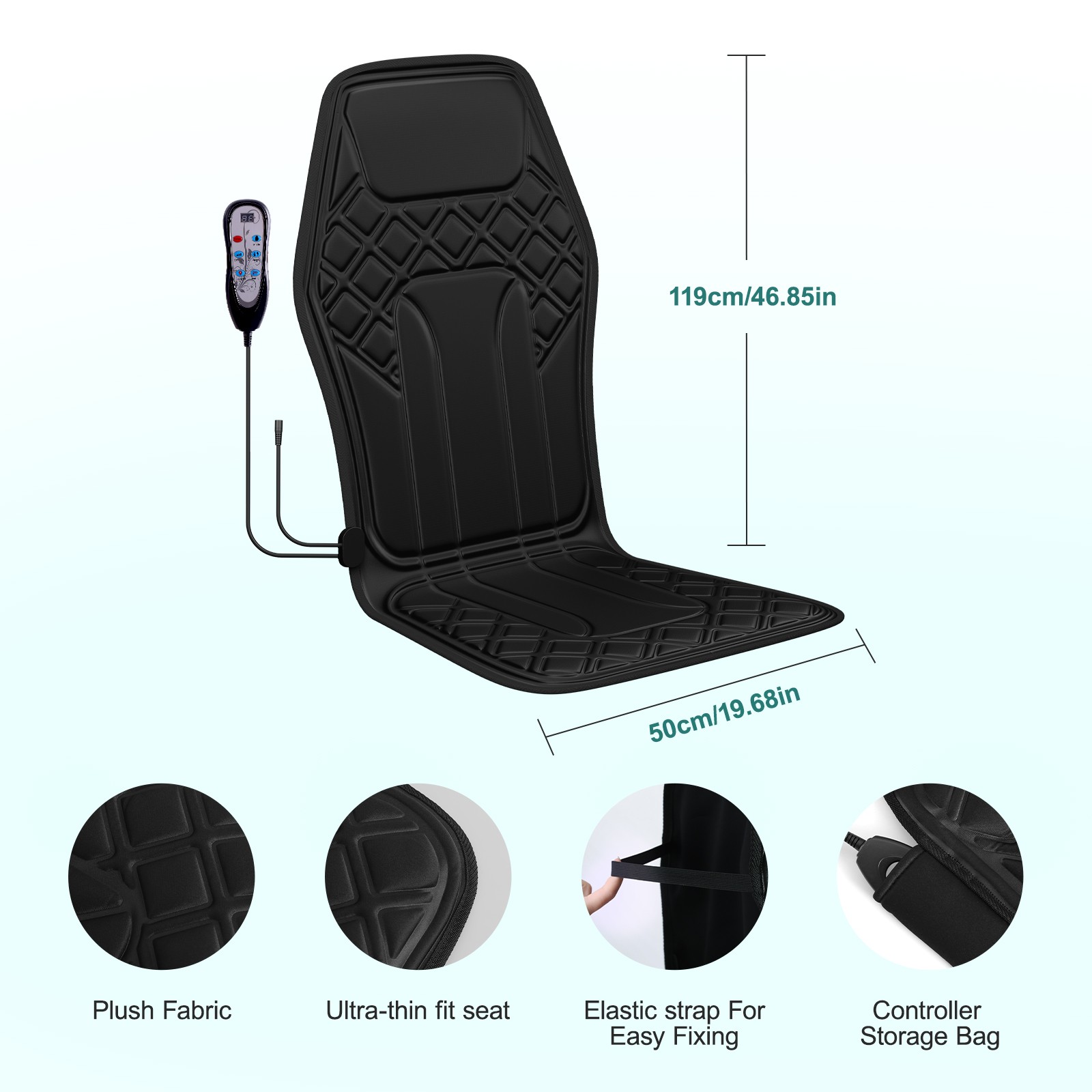 New 9 Mode Seat Chair Massager Pad with Heat Seat Cushion Back Neck Massager