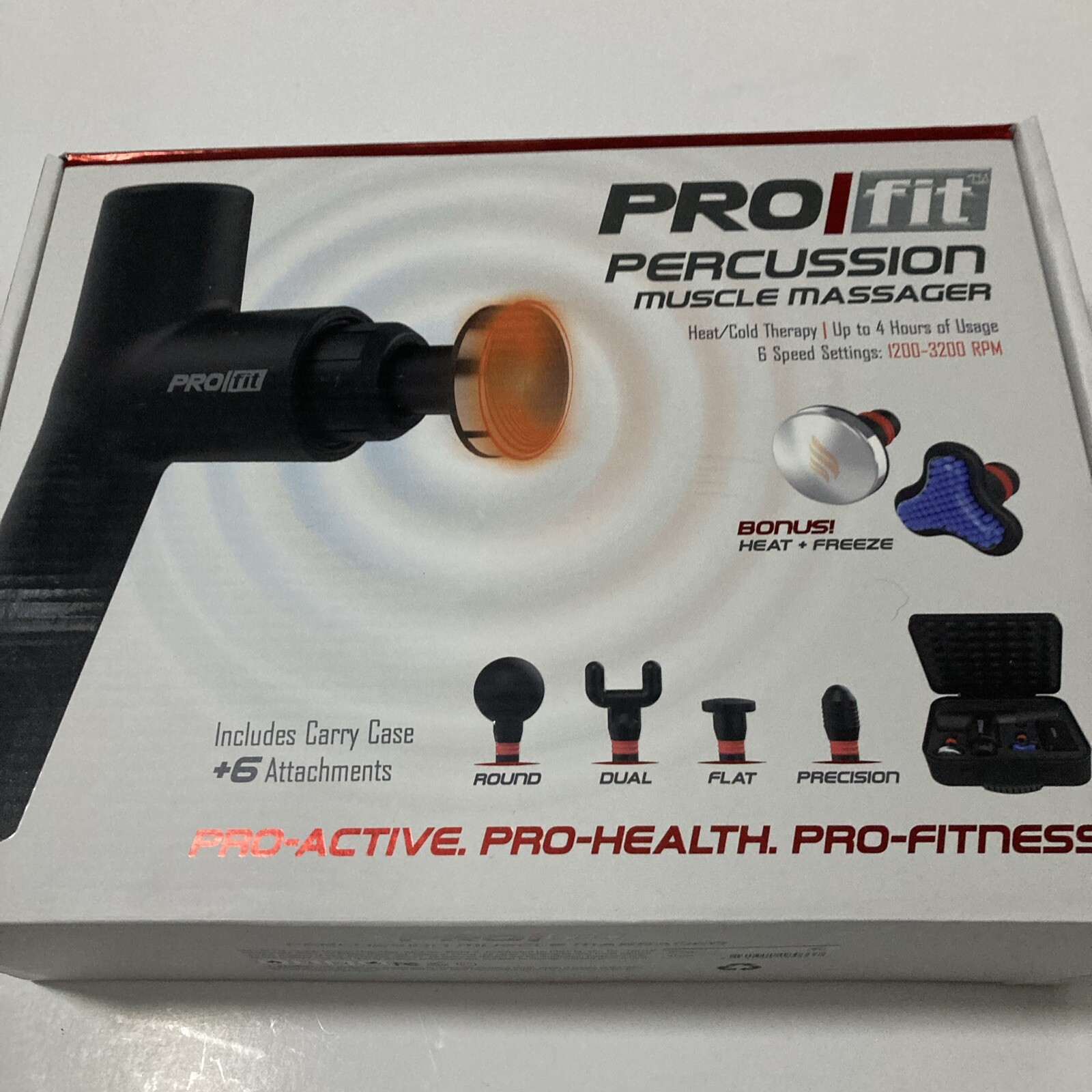 PRO FIT Percussion Muscle Massager Heat/Cold Therapy BRAND NEW