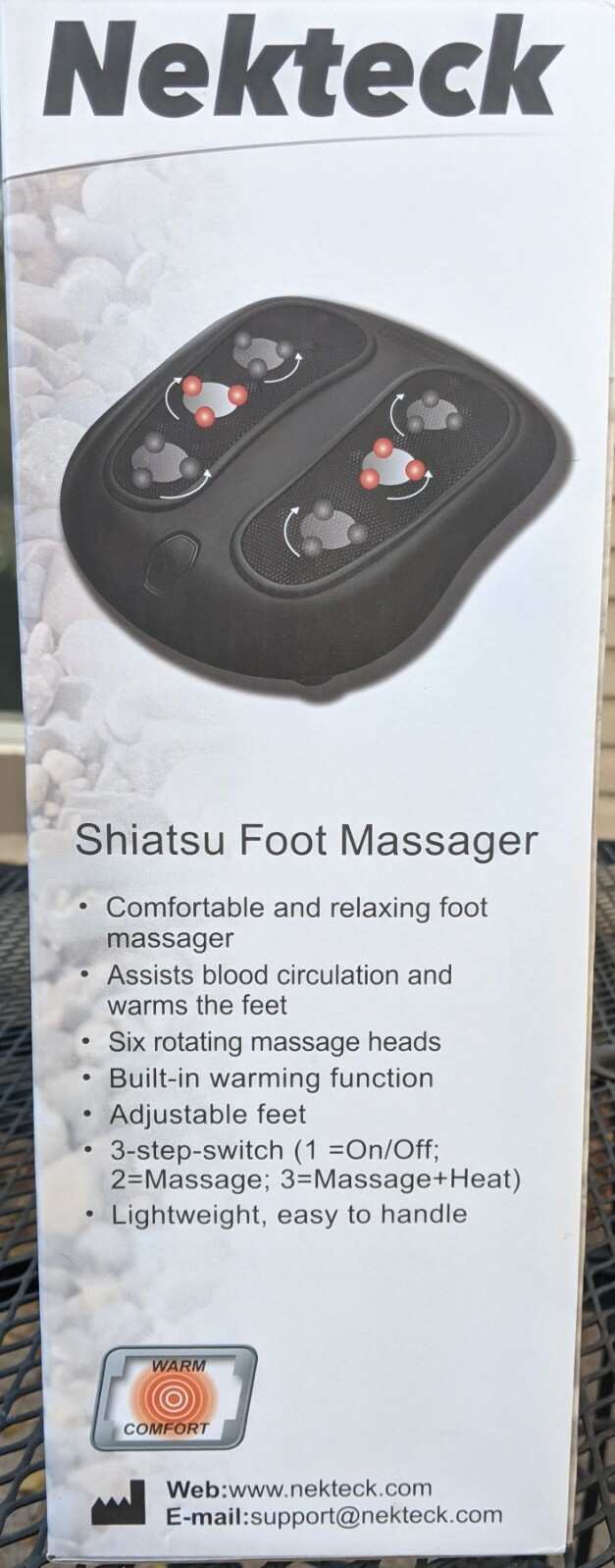 Nekteck Foot Massager Deep Kneading Shiatsu Therapy Massage with Built in Heat