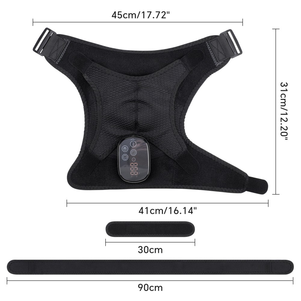Electric Heated Shoulder Brace Wrap With Vibration Therapy Joint Pain Relief