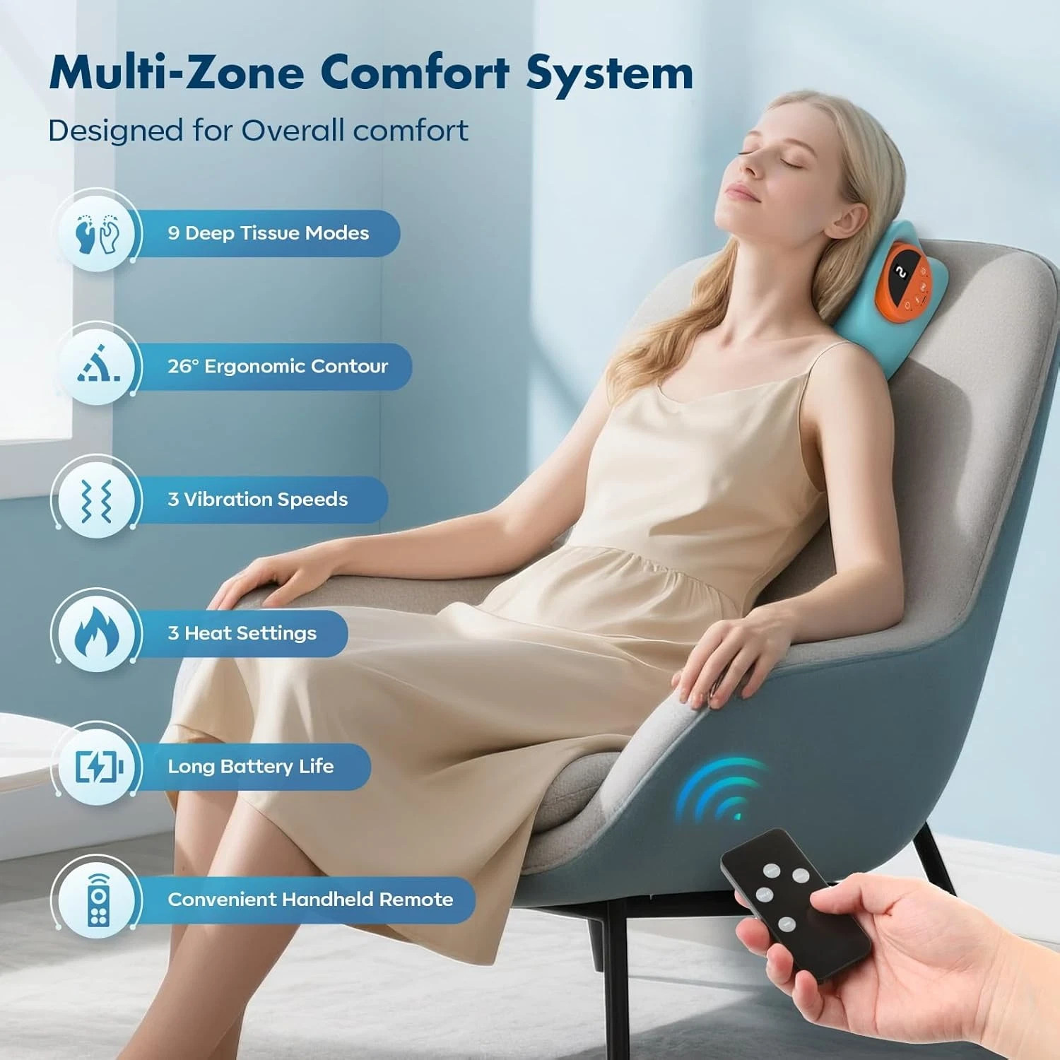 2026 Neck Massager 4-In-1 with Deep Tissue 3D Kneading & Soothing Heat – Portabl