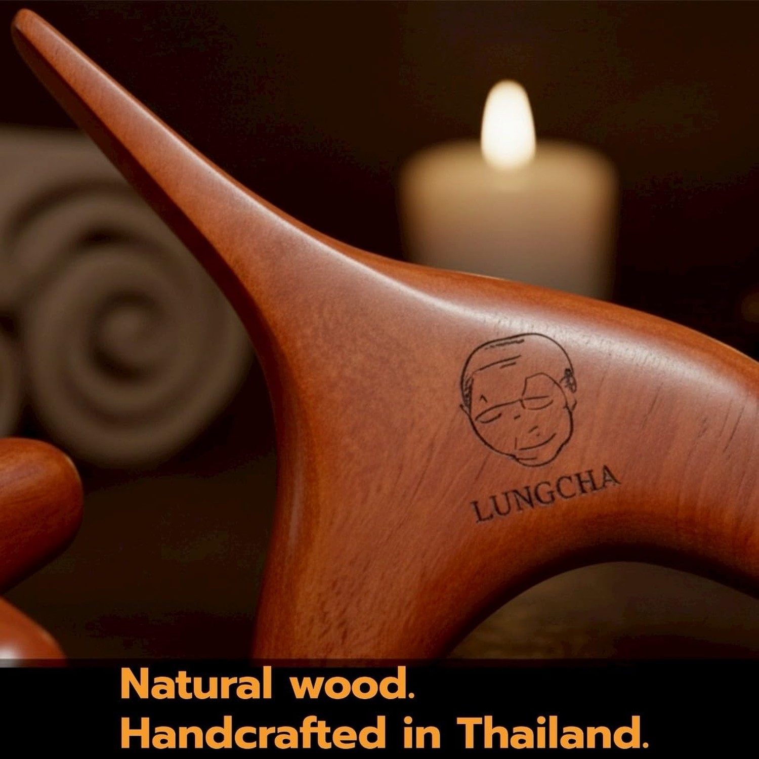 Lungcha 4 Types, 5 Piece Set Traditional Thai Massage Reflexology Wooden Stic…