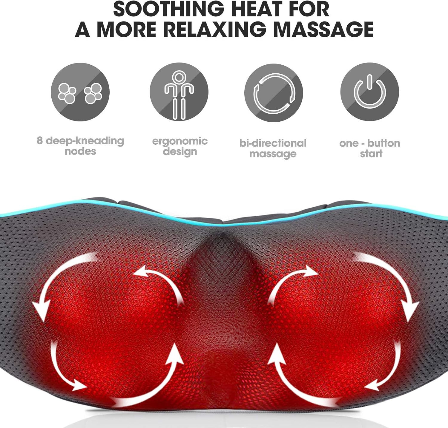 Shiatsu Neck & Shoulder Massager with Heat Deep Tissue Pain Relief Massage