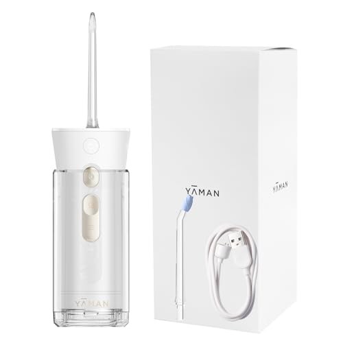 YA-MAN Jet Washer Jet Floss Mini Oral Irrigator YOI-1000W-1AM White with Sticker
