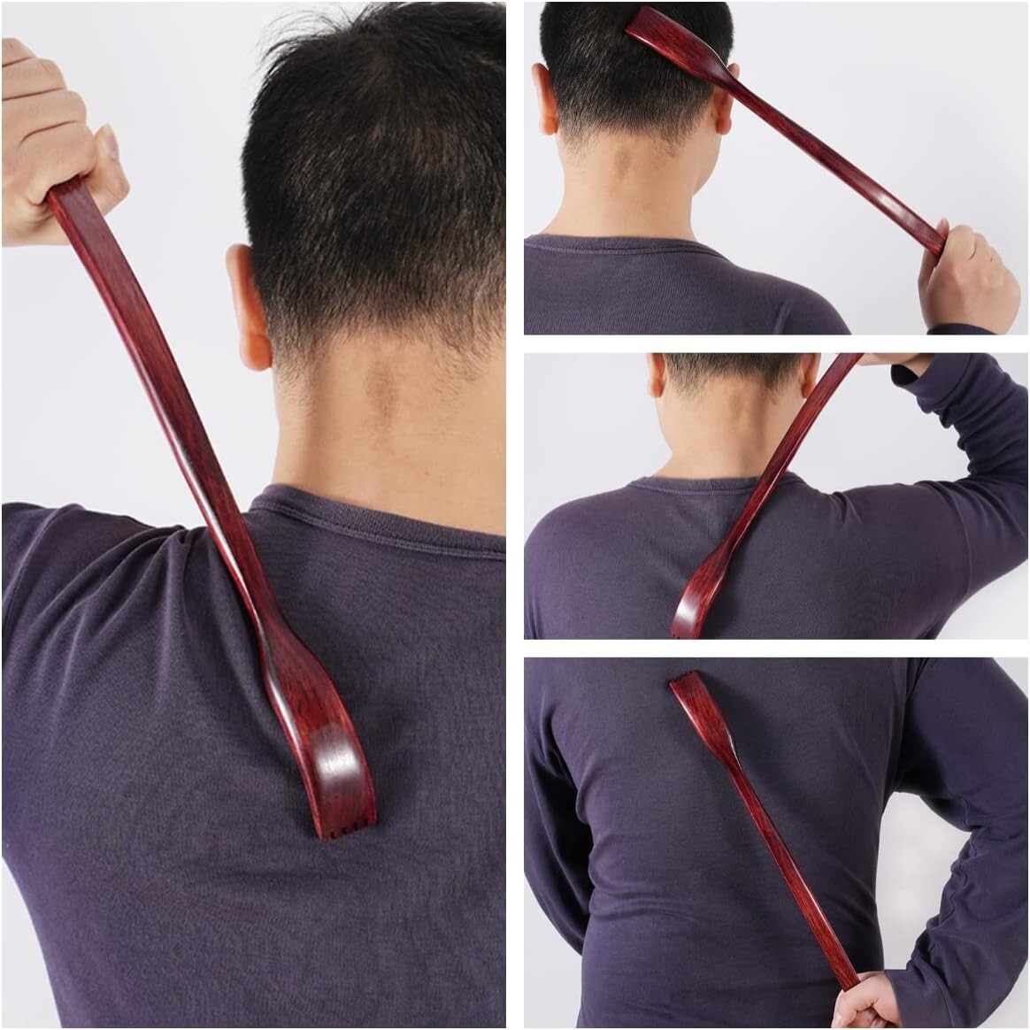 «Oversized 18-Inch Curved Wooden Back Scratcher – Extended Reach – Free and Ship