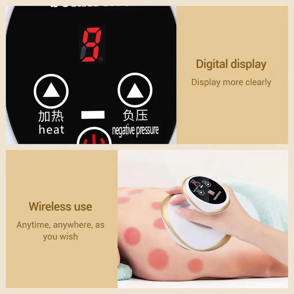 Home Electric Cupping Massage Vacuum Suction Cup Heating Body Fat Burner Tool