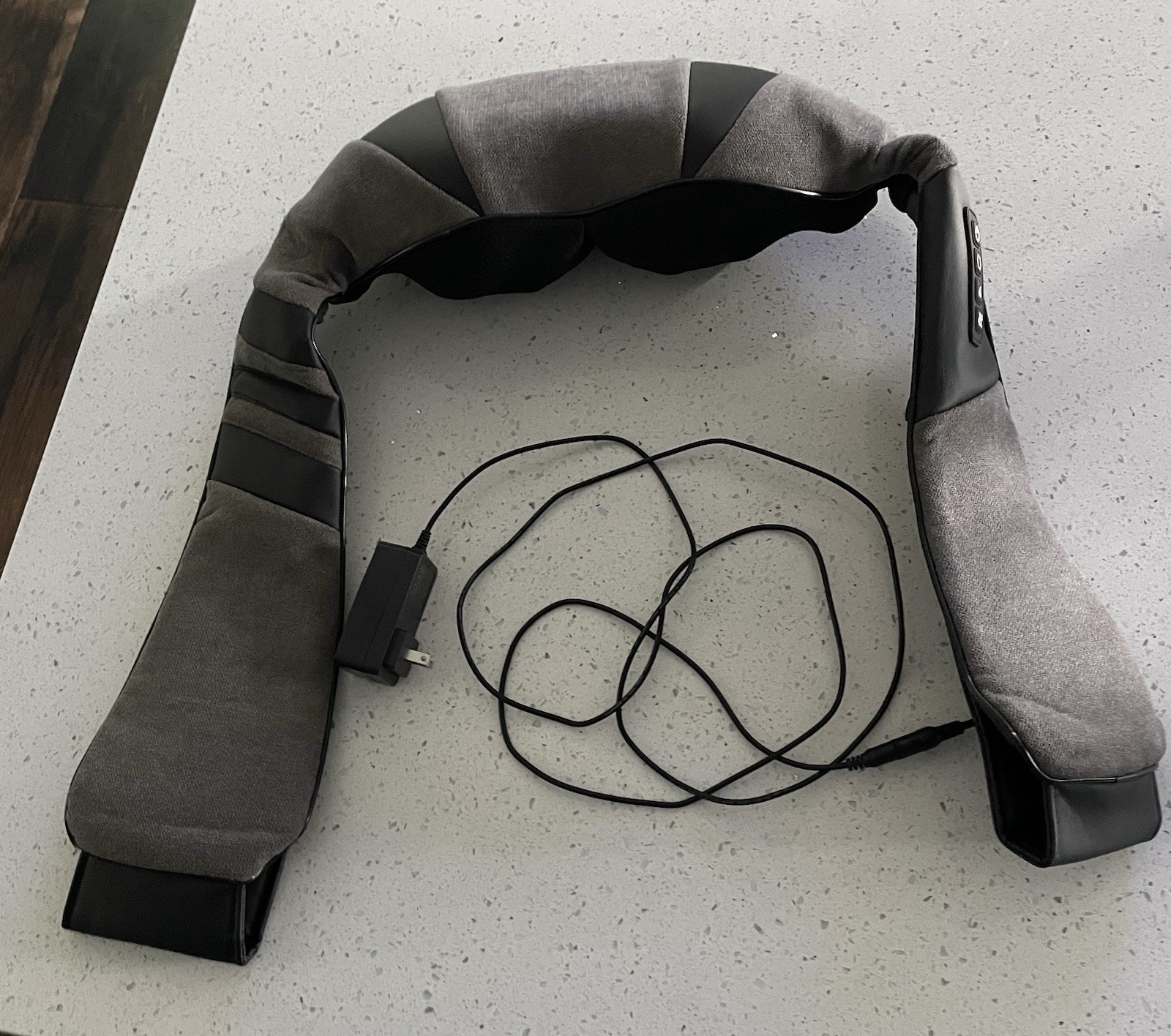 Heated Massage Belt for Neck, Shoulder & Back – Gray Black Electric Fabric