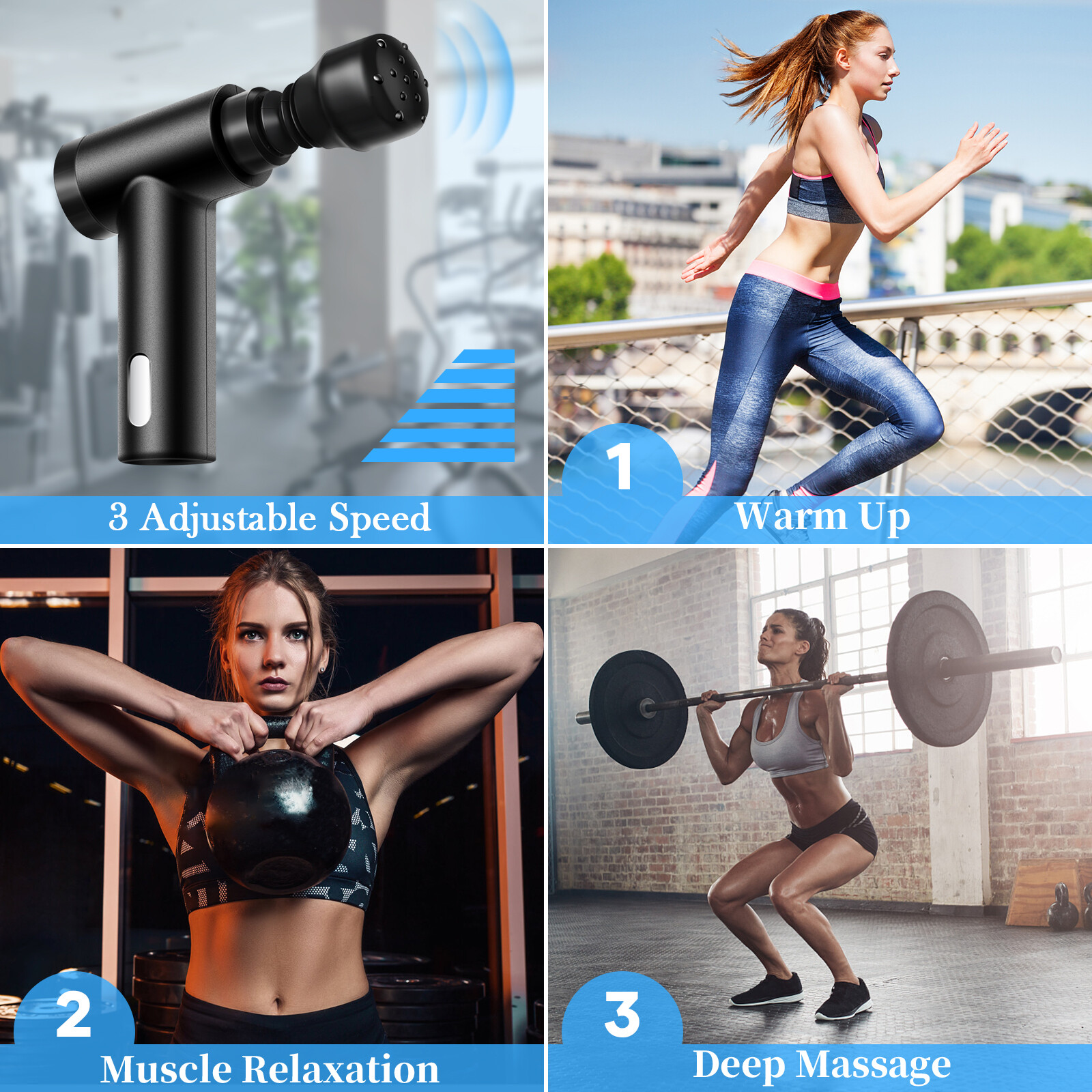 Mini Pocket-Sized Deep Tissue, Portable Percussion Massager Gun, USB Charging