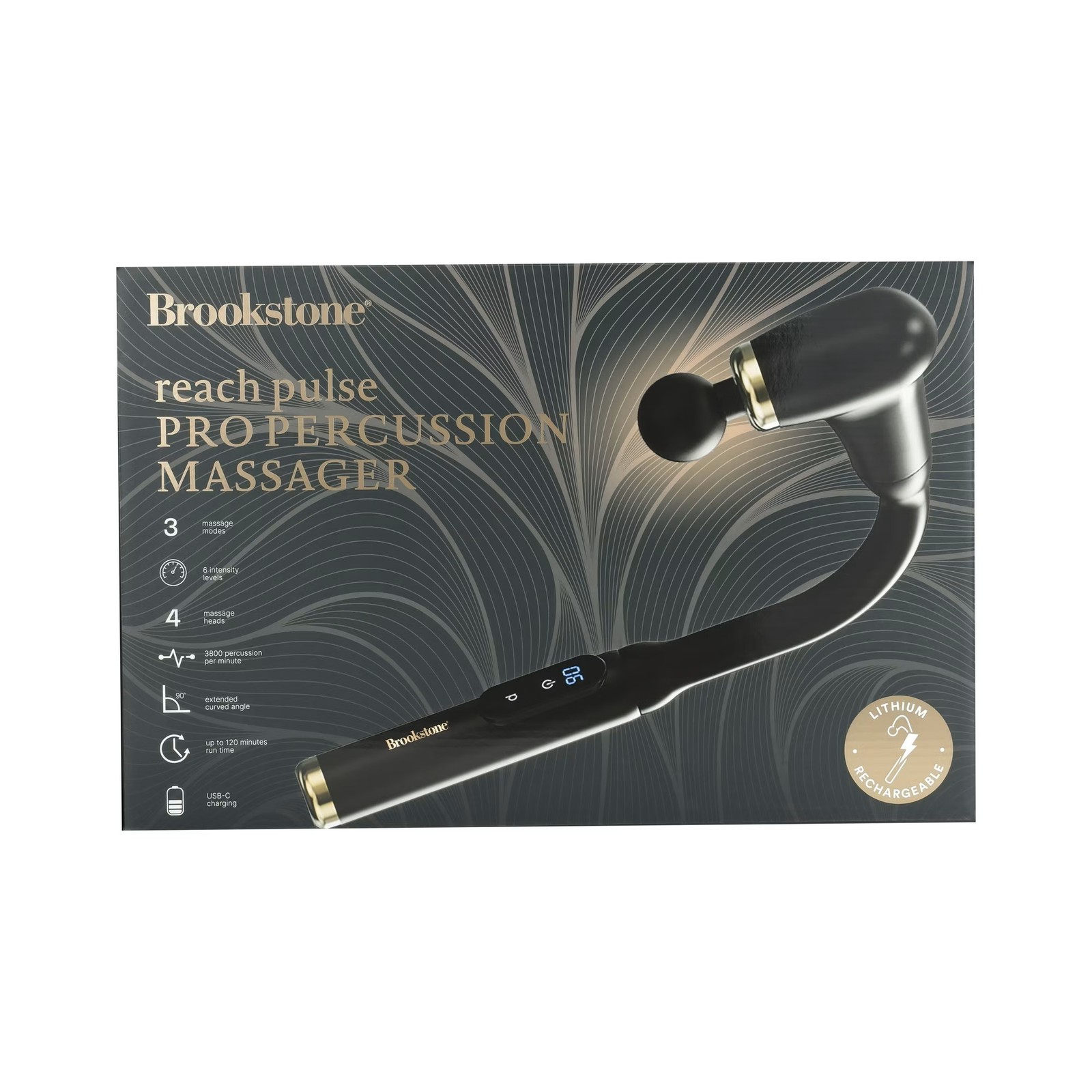 Brookstone BK1402-NOC Reach Pulse Pro Percussion Massage Wand