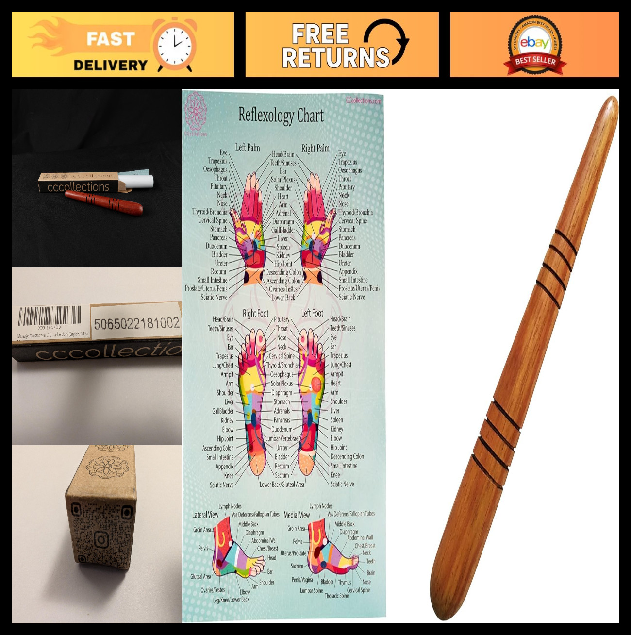 Wood Therapy Massage Tools Set – Reflexology Wooden Stick for Muscle Pain Relief