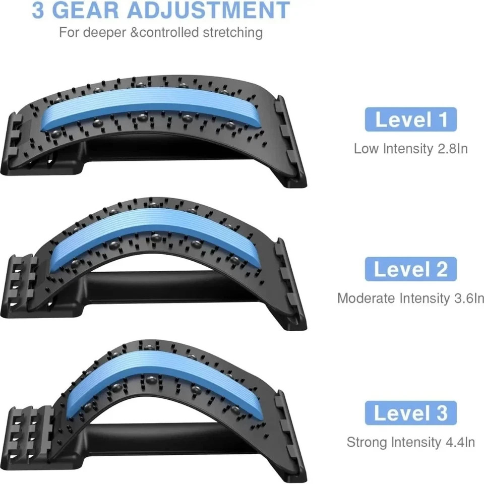 NEW Multi-Level Back Stretcher Lumbar Support Device Spine Relief & Posture Aid