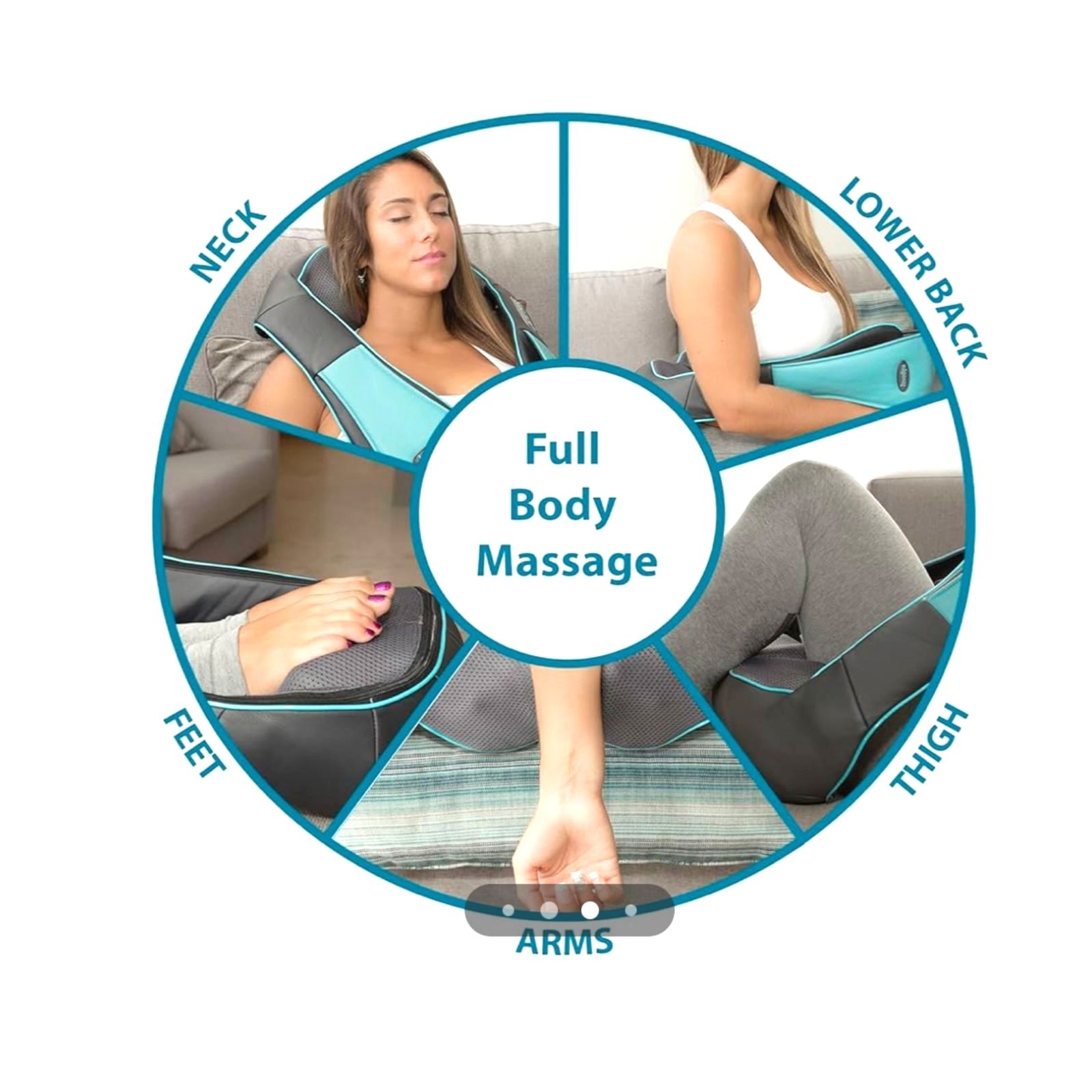 New INVOSPA SHIATSU Portable Heat Massager – shoulder neck arm leg back waist