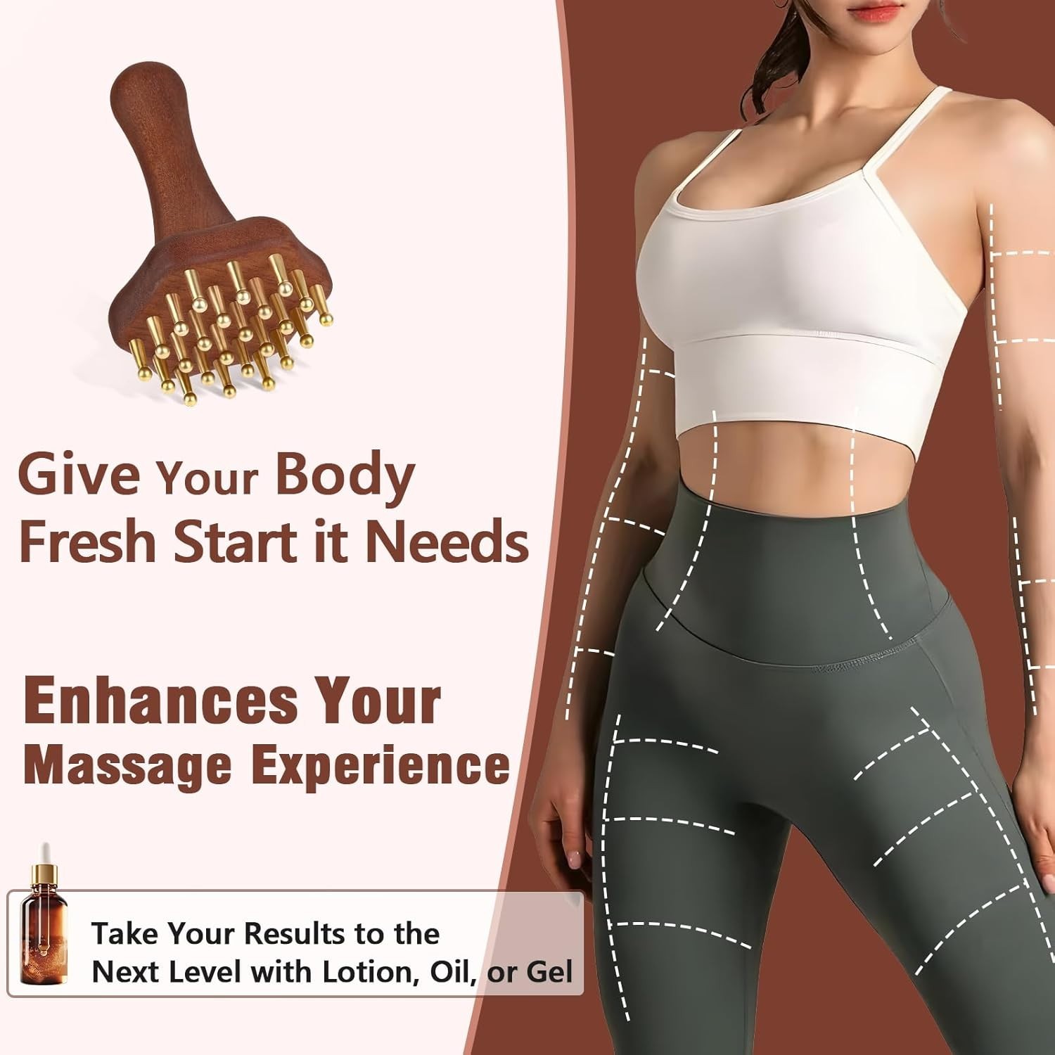 Wood Therapy Cellulite Massager Lymphatic Drainage Tool Body Sculpting