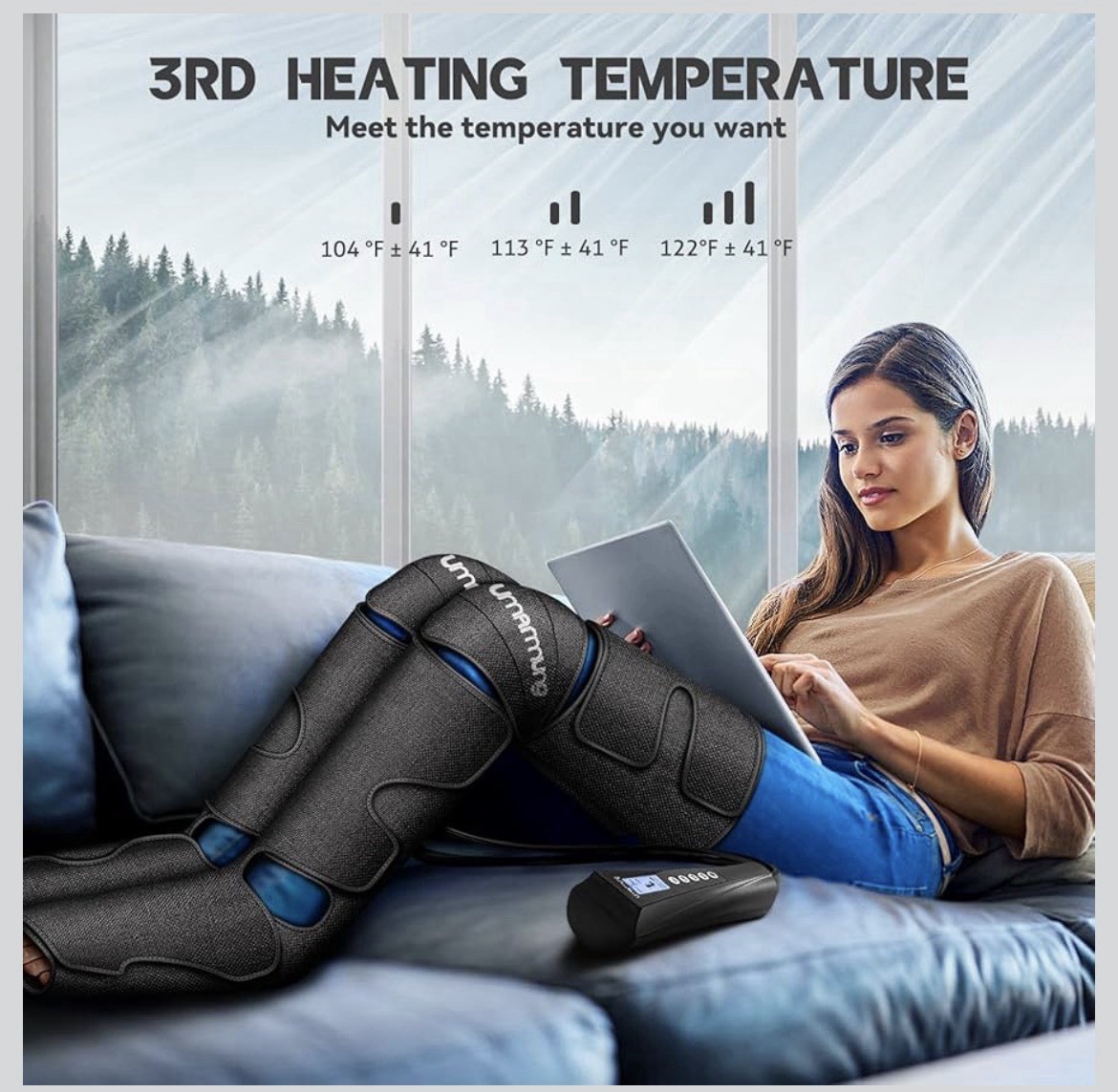 NEW Air Compression Leg Massager w/ Full Leg Compress HEAT Circulation RECOVERY