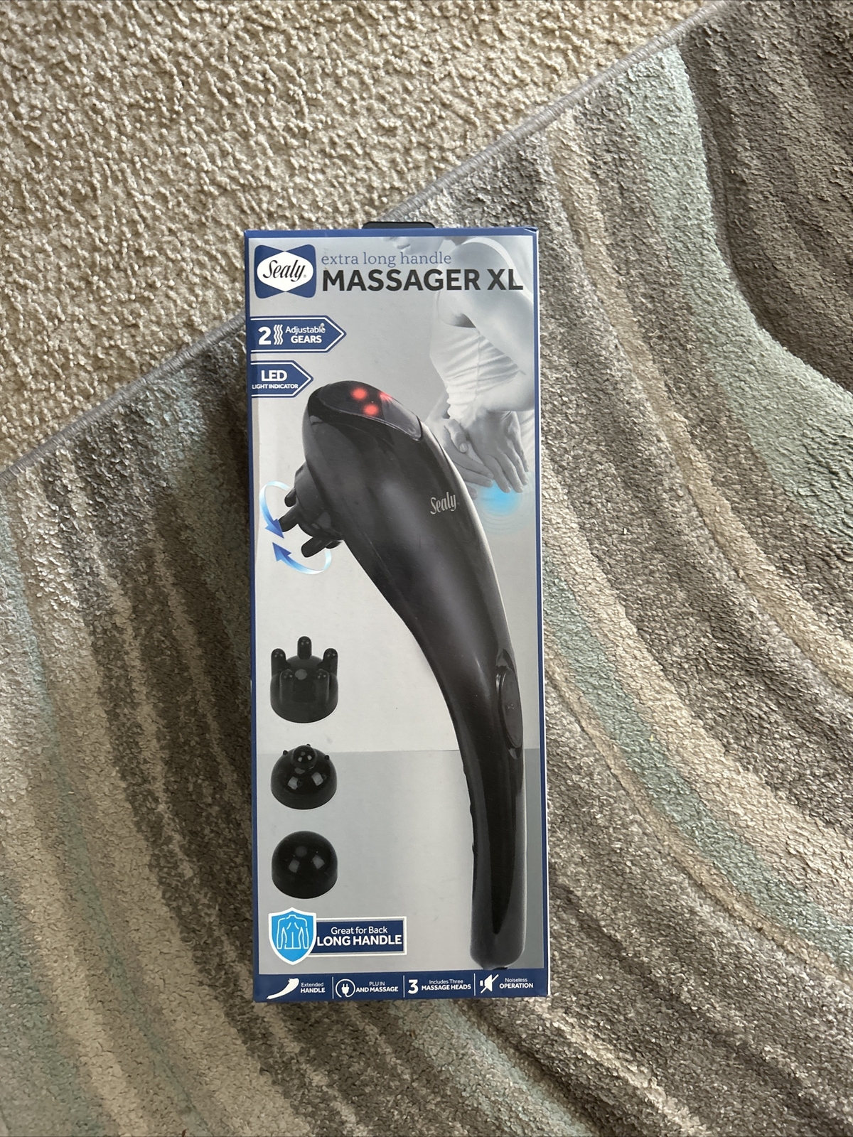 Sealy – Extra Long Handle Massager XL – Great for Back – Brand New In Sealed Box