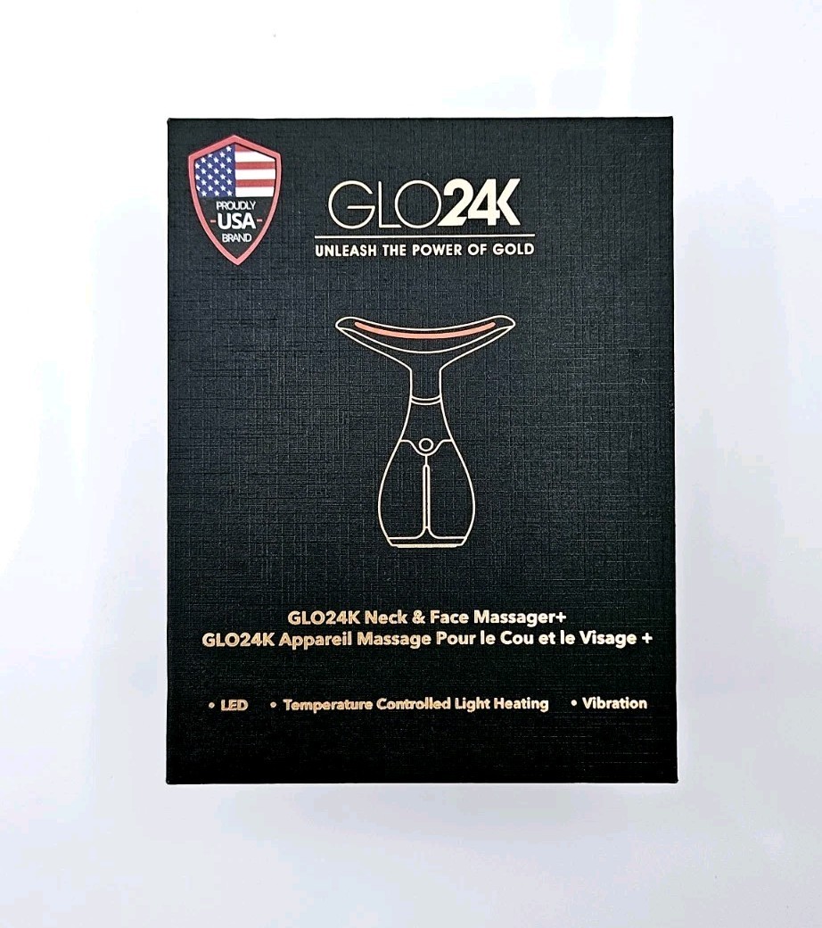 GLO24k Gold Neck And Face Massager-LED, Thermal & Vibration