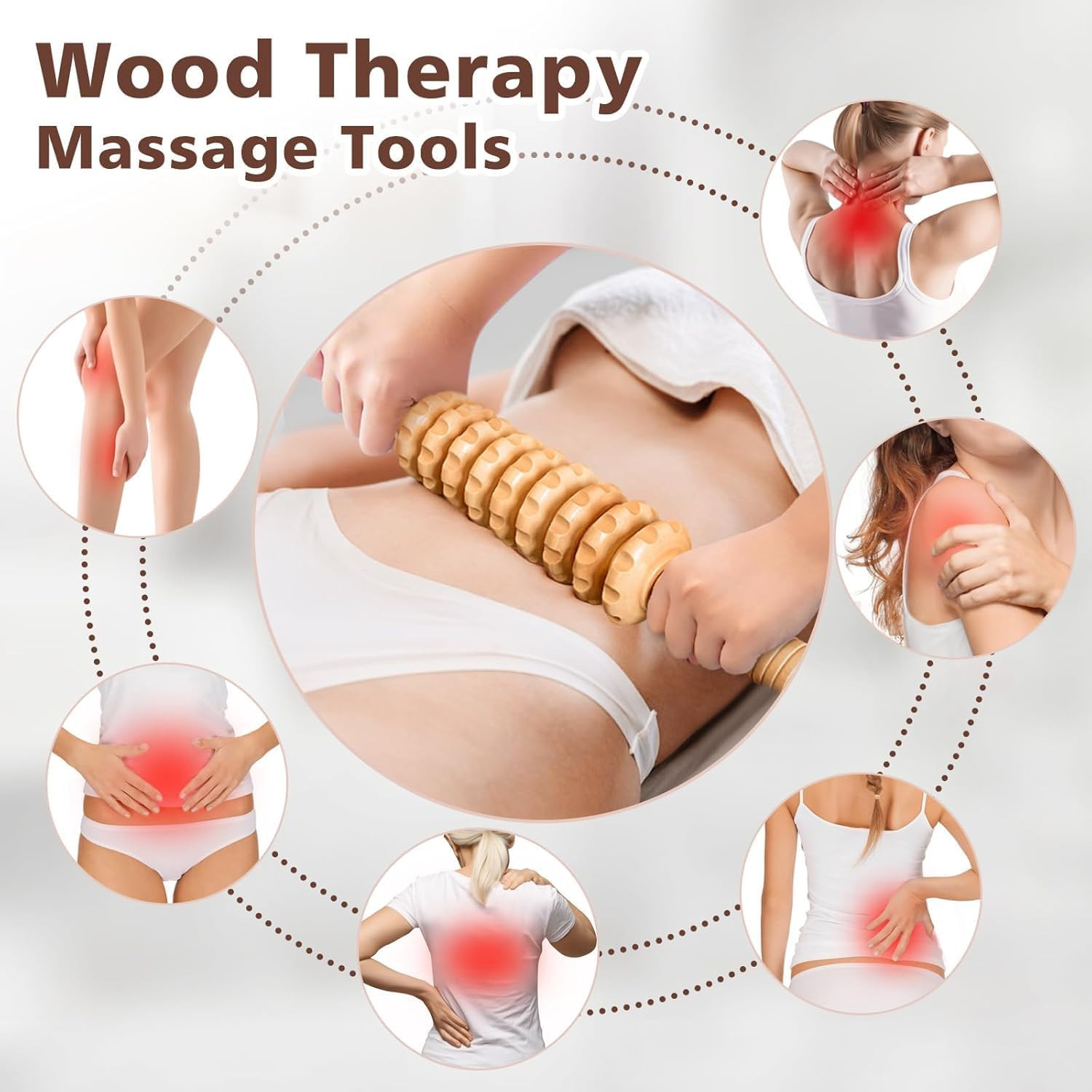 12-In-1 Wood Therapy Massage Tools Lymphatic Drainage Massager Wooden M