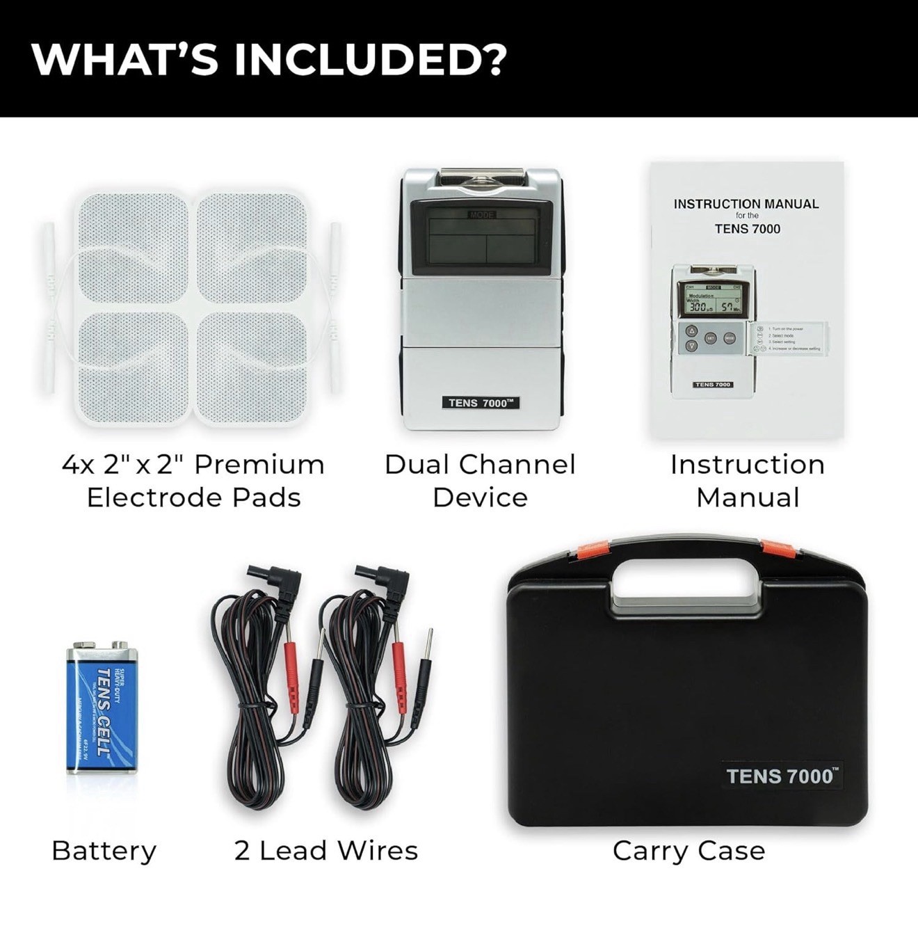 TENS 7000 2nd Edition Digital TENS Unit with Accessories Muscle Stimulator EMS