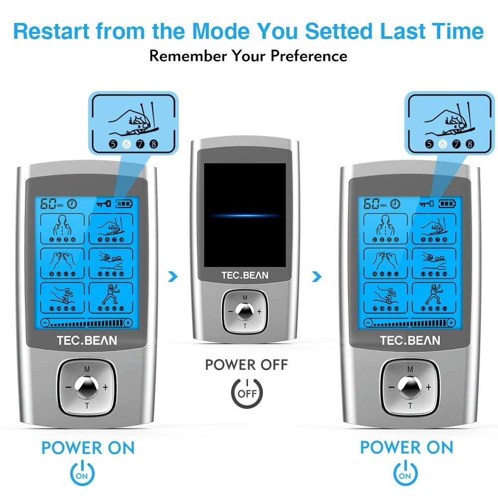 24 Modes Rechargeable TENS Unit Muscle Stimulator with 8 Electrode Pads – Pain R