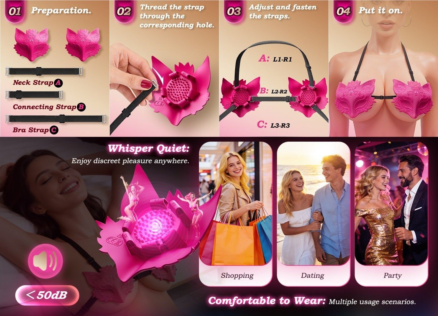 Breast Lift Massager Bra Vibration Enlargement Chest Cup Enhancer Stimulator Toy