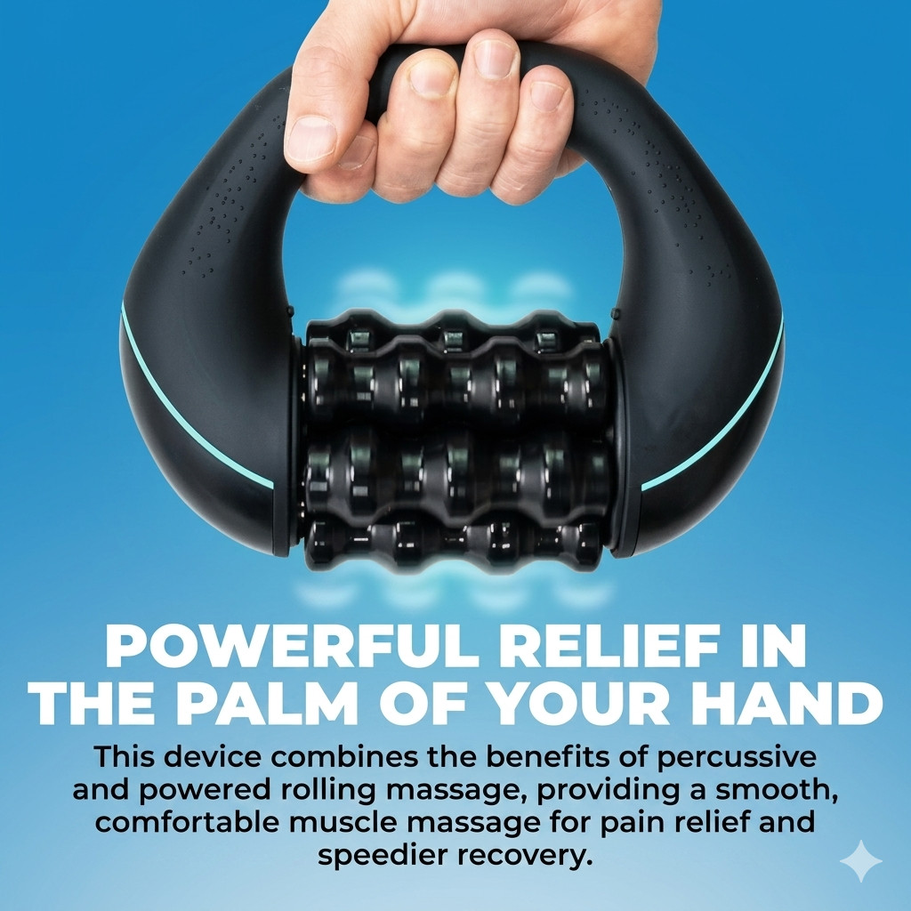 3 Speed Portable Mini Compact Rolling Percussive Muscle Massager – Rechargeable