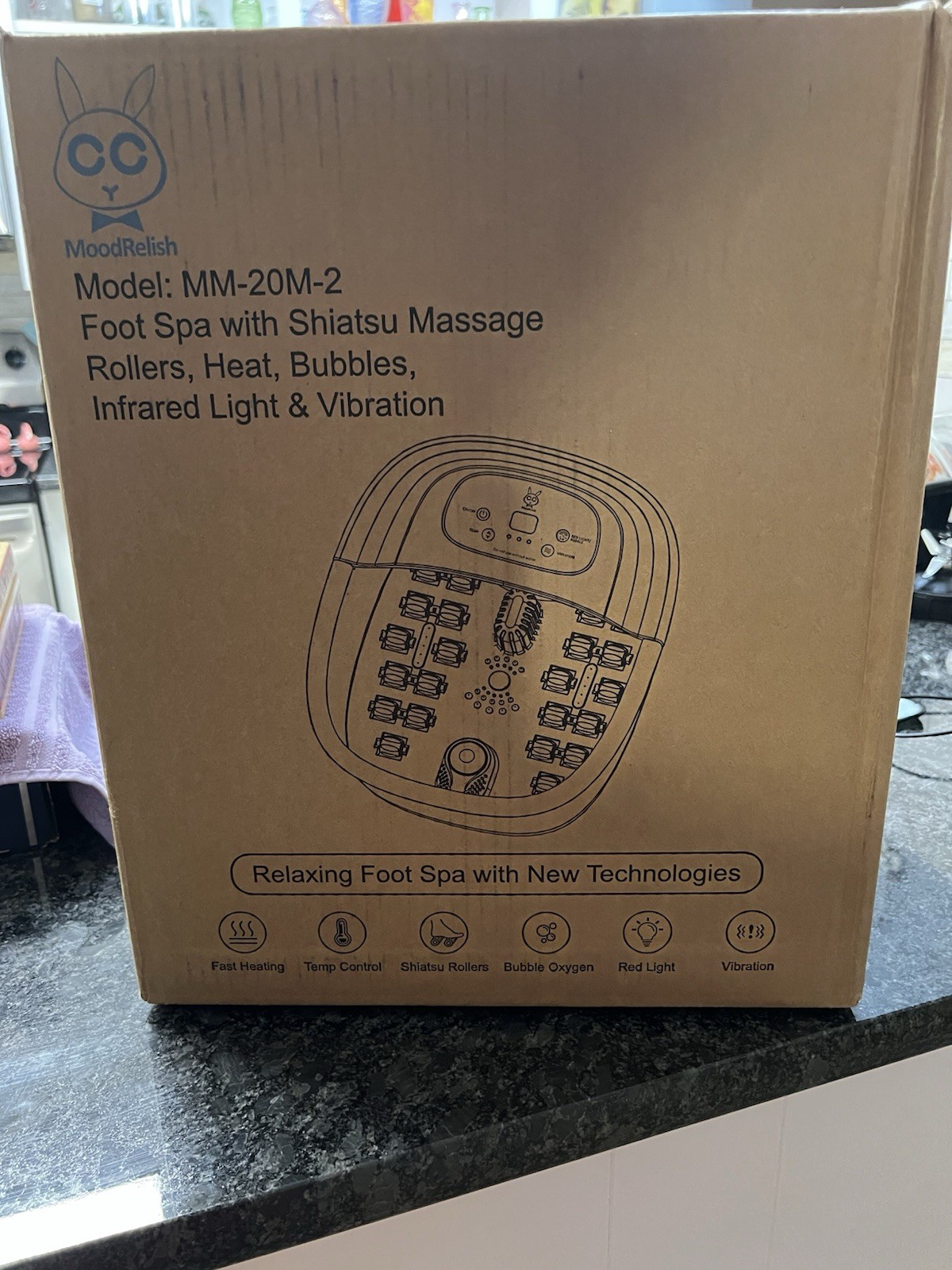 MoodRelish MM-20M-2 Foot Spa Shiatsu Rollers Heat Bubbles Infrared Vibration