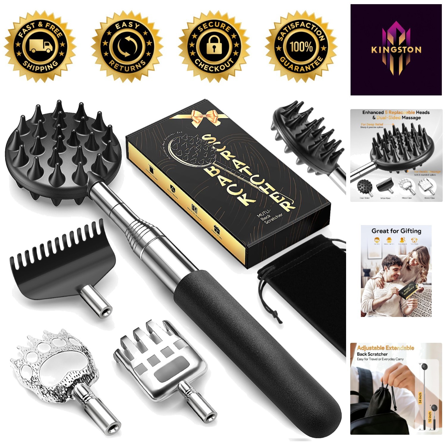 5-in-1 Telescopic Back Scratcher for All Occasions – Ideal Valentine’s Gift