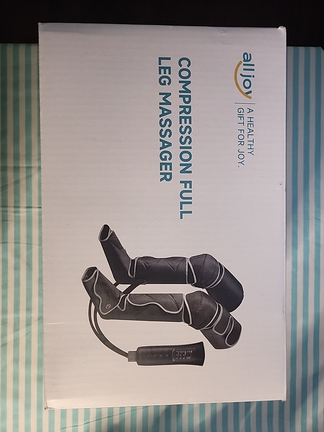 all joy AJLM22 Air Compression Leg Massager Adjustable Wrap, Heat, 6 Modes