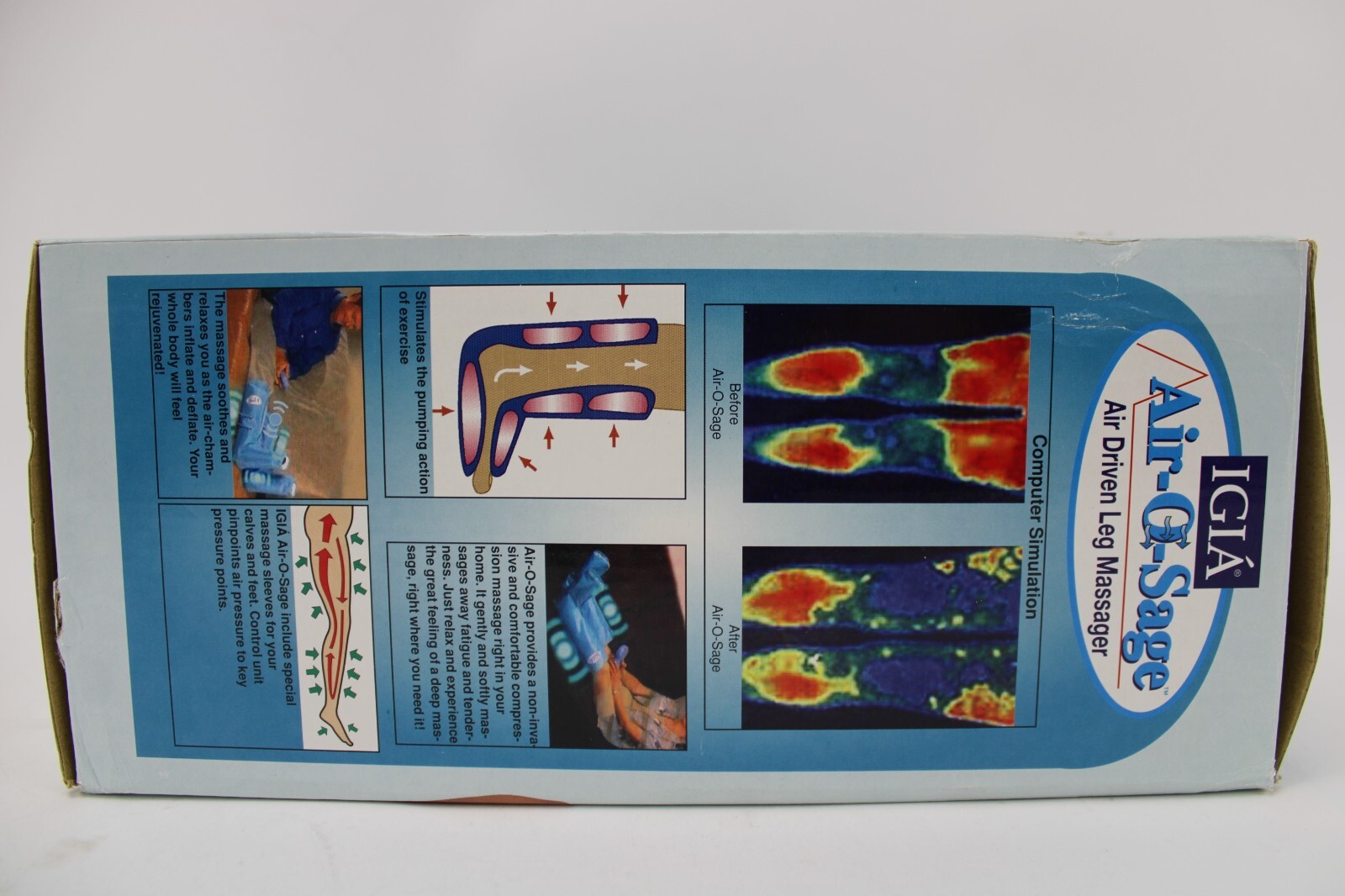 IGIA Air-O-Sage Air Driven Leg Massager – New Open Box/NOS