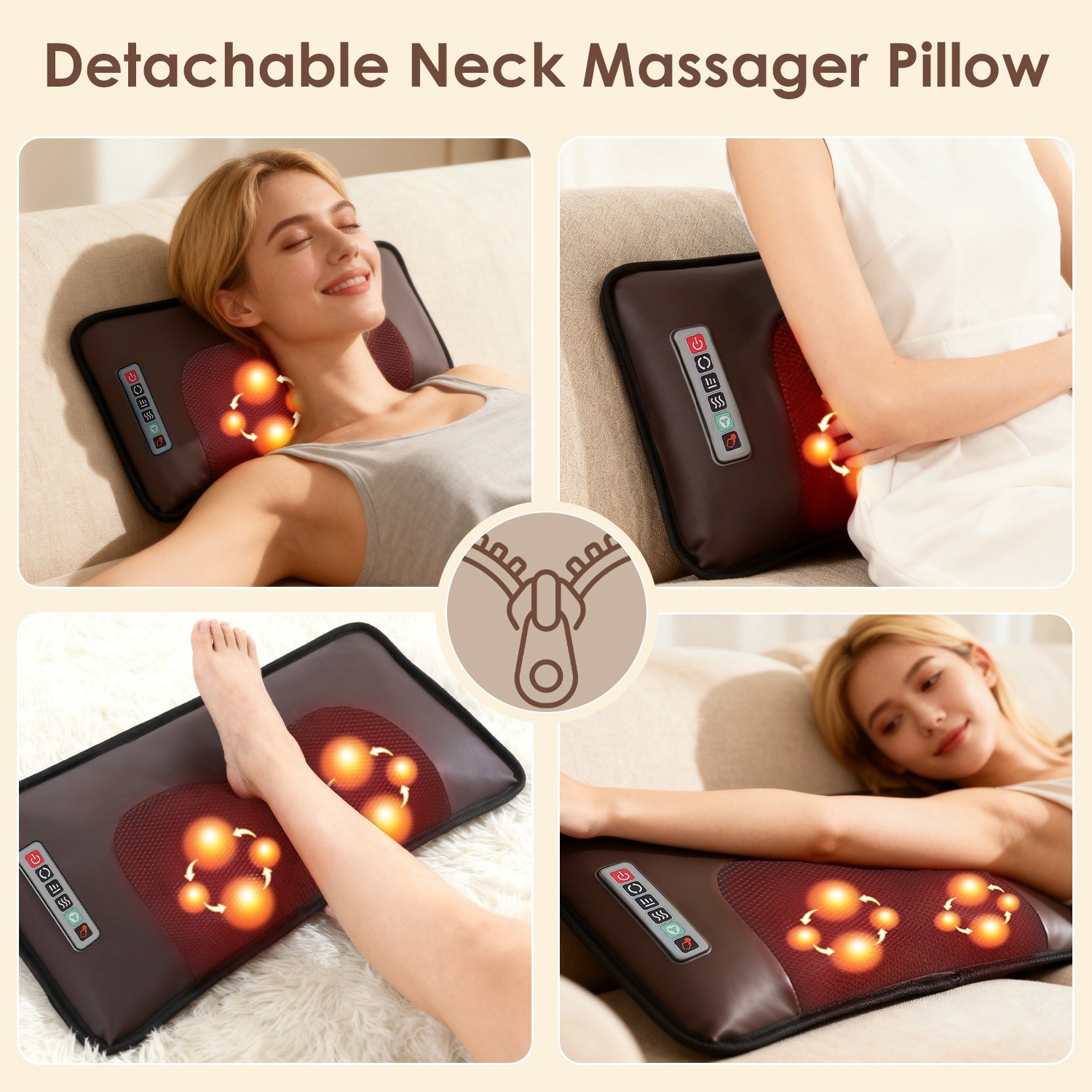 Electric PU Leather Full Body Massage Mat w/Carry Bag Shiatsu Neck Foot Massager