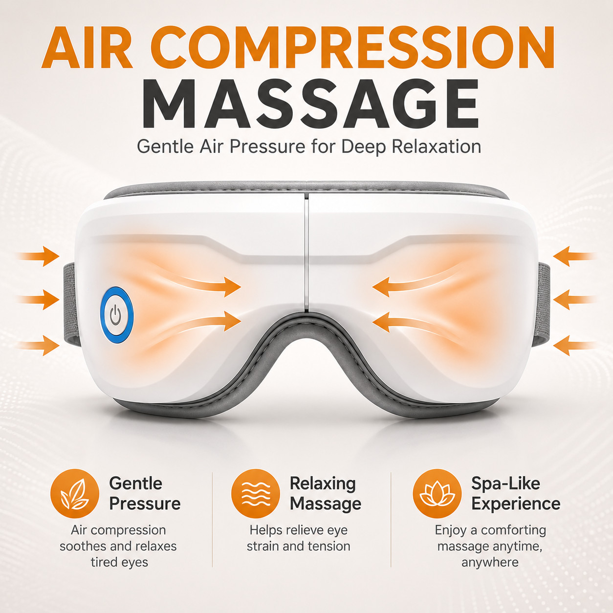Heated Eye Massager Bluetooth Compression Vibration Rechargeable Sleep Aid