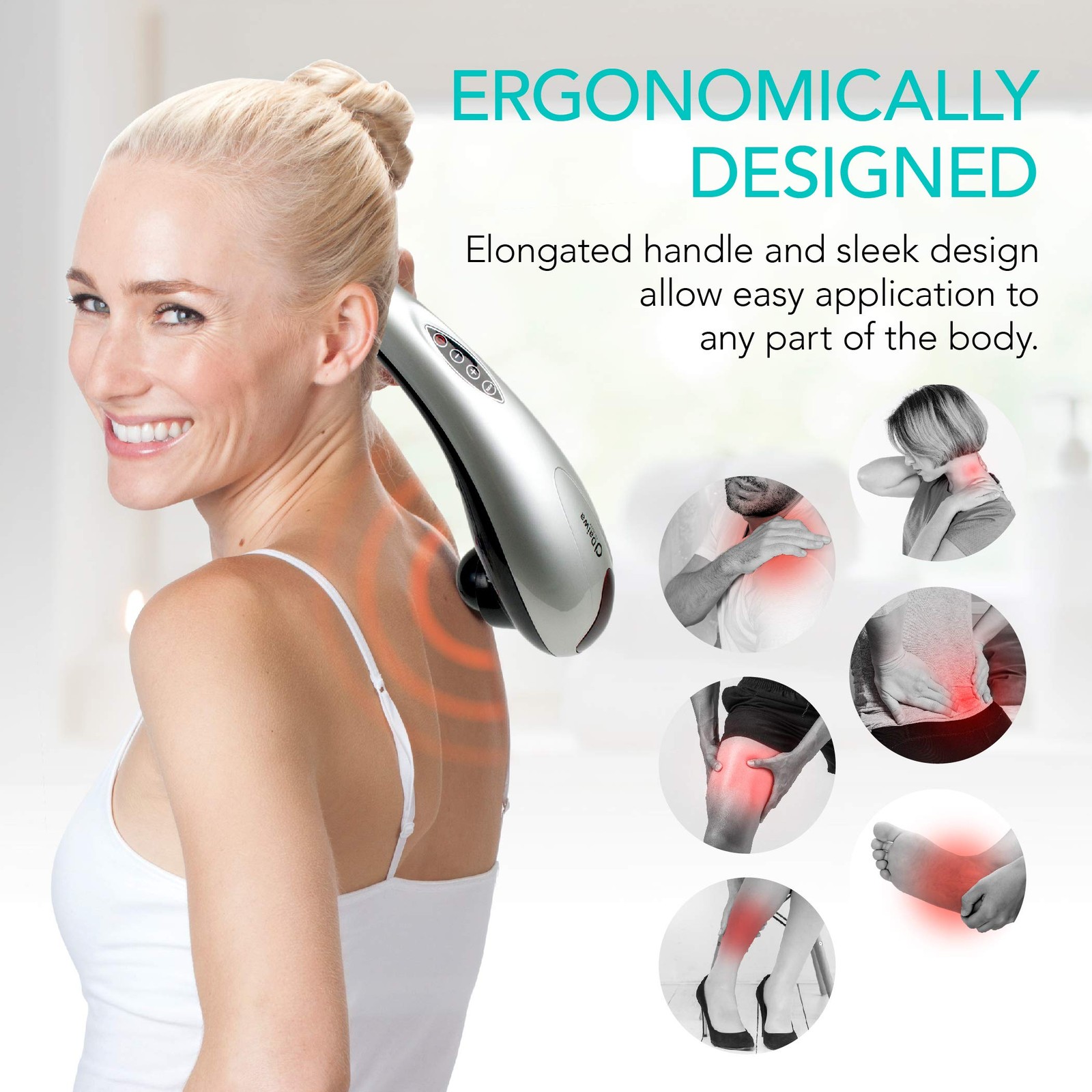 Electric Handheld Massager – Deep Tissue, Back, Neck, Shoulder, Leg, and Calf Mu