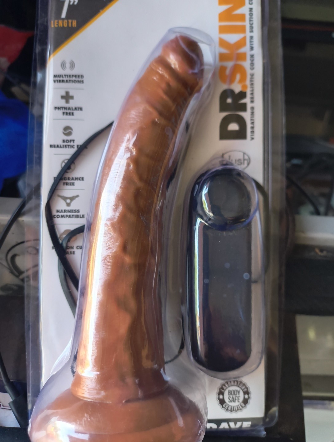 Blush Dr. Skin 7 Inch Realistic Vibrating massager with Suction Cup Chocolate