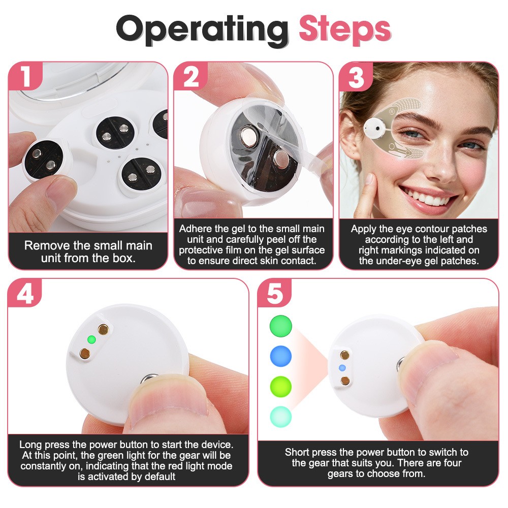 LED Microcurrent Red Light Therapy 2 in 1 Facial & Eye Beauty Massager Device